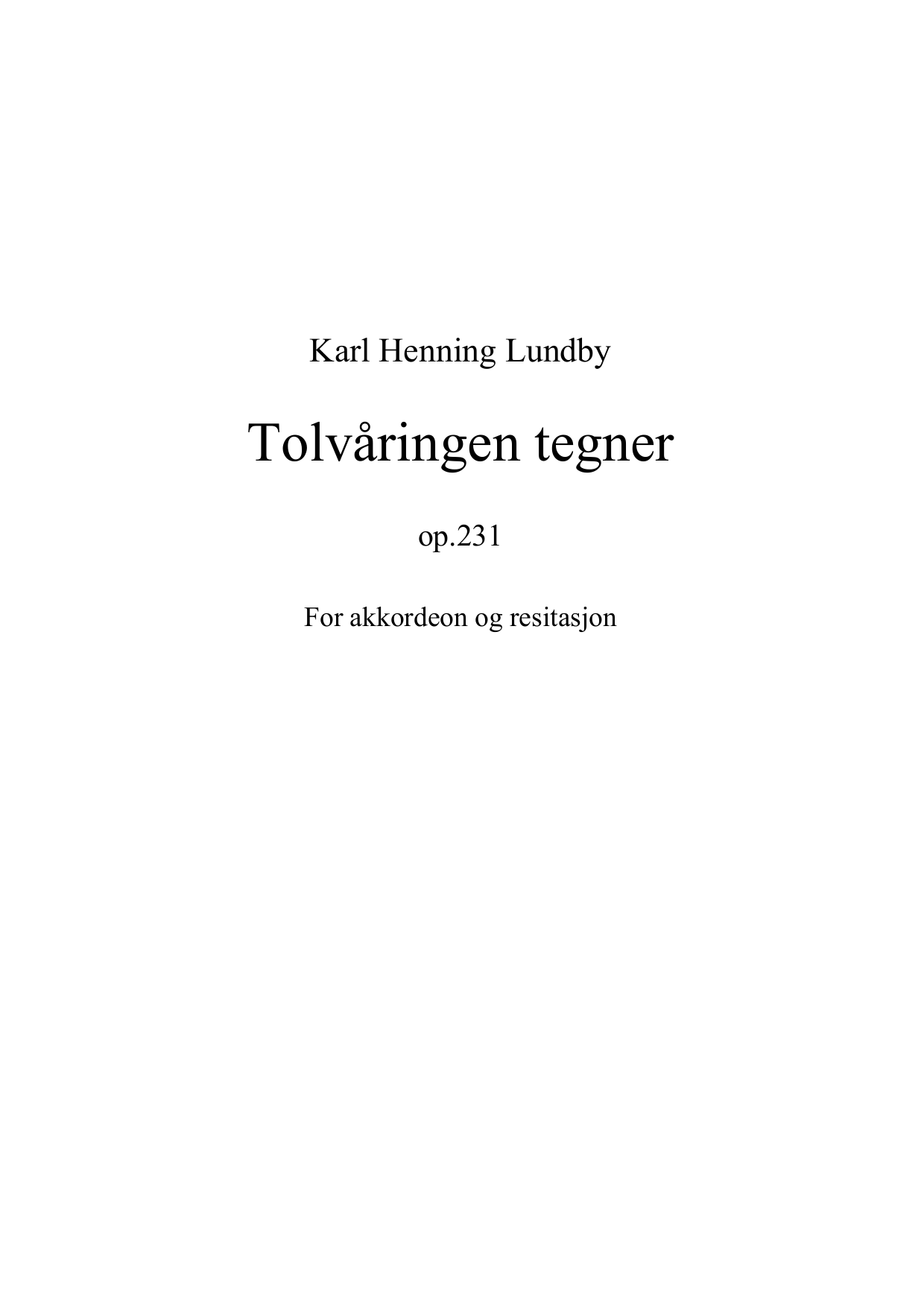 Tolvåringen tegner, op.  231