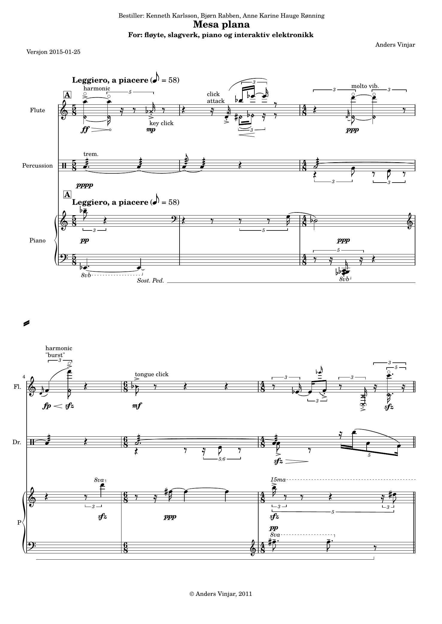 Mesa plana - for fløyte, piano og interaktiv elektronikk