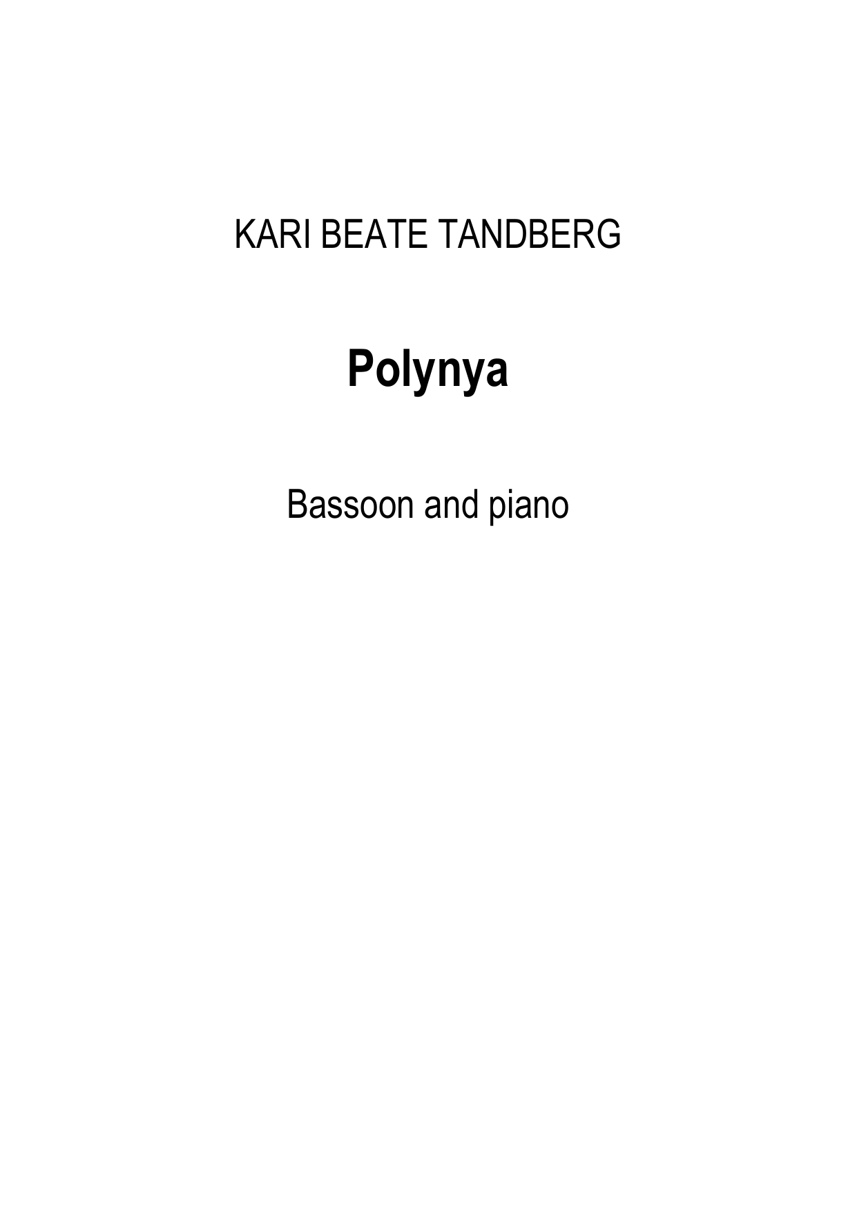 Polynya - Bassoon and piano