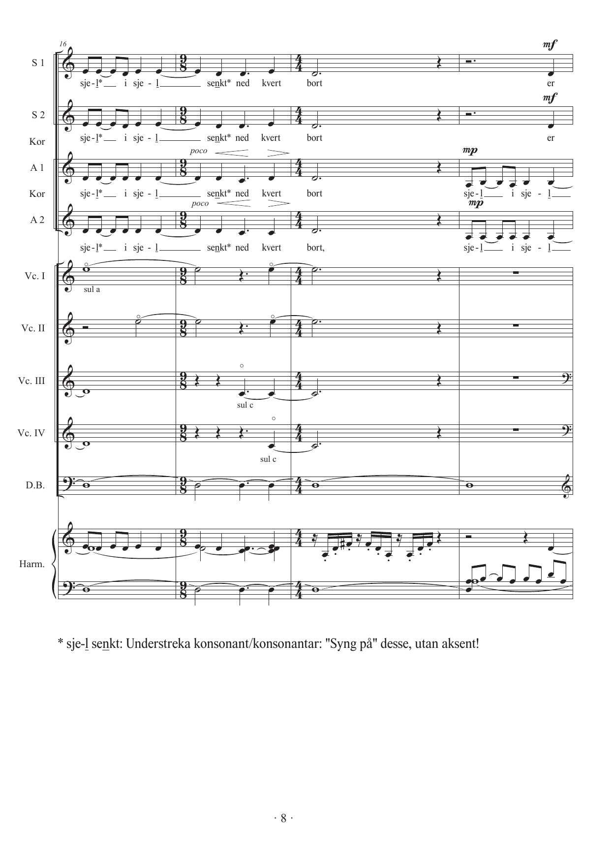 Eit nynorsk rekviem - For mezzosopran solo, baryton solo, damekor SSAA, 4 celli, kontrabass harmonium - Image 6