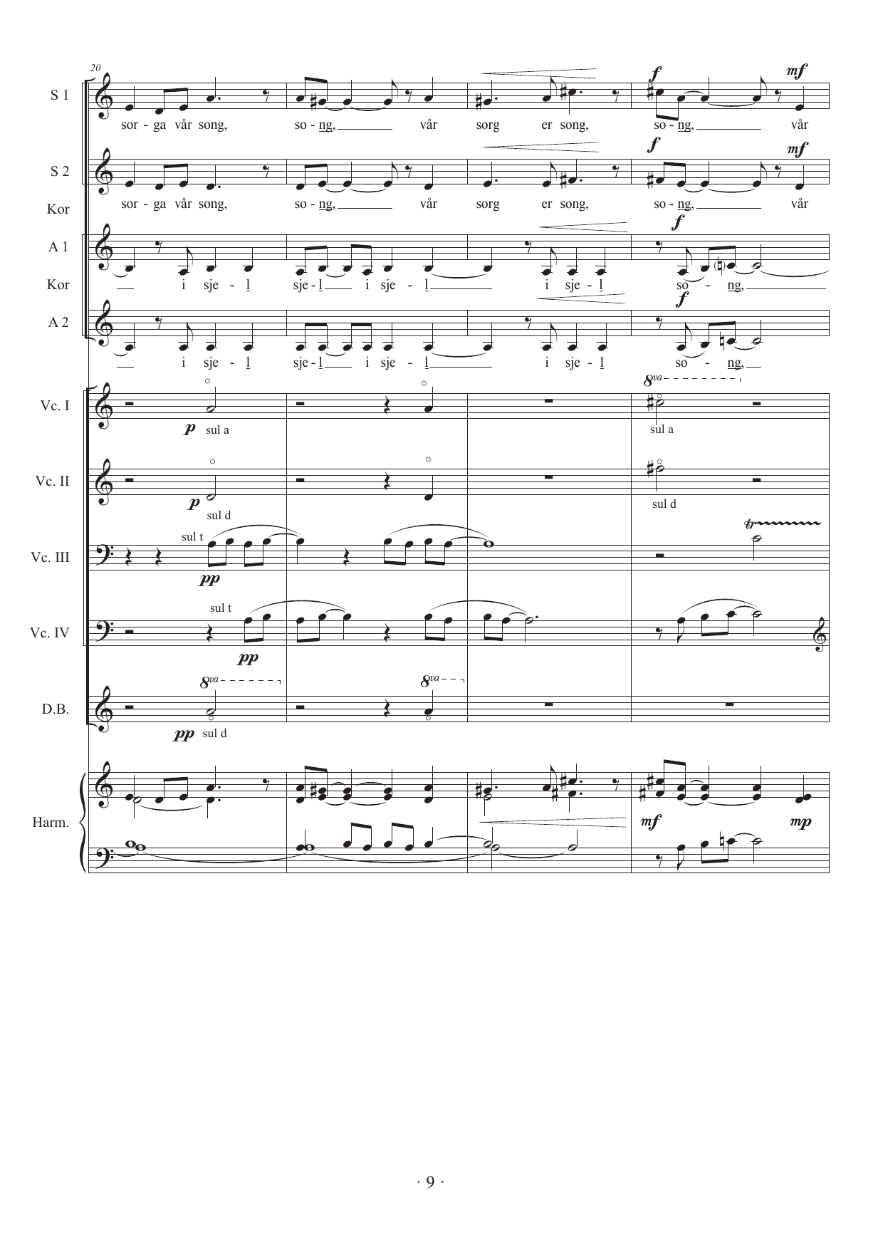 Eit nynorsk rekviem - For mezzosopran solo, baryton solo, damekor SSAA, 4 celli, kontrabass harmonium - Image 7