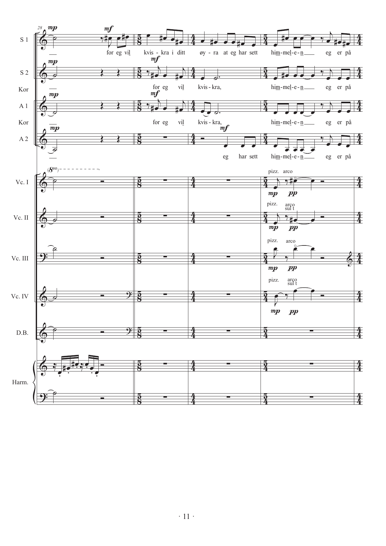 Eit nynorsk rekviem - For mezzosopran solo, baryton solo, damekor SSAA, 4 celli, kontrabass harmonium - Image 9