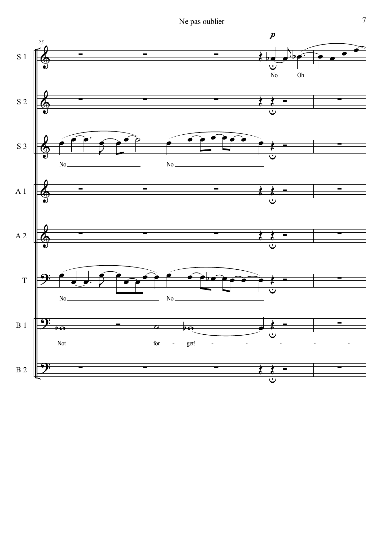 Ne pas oublier (Do not Forget) - pour 8 voix á capella, op. 37 - Image 9
