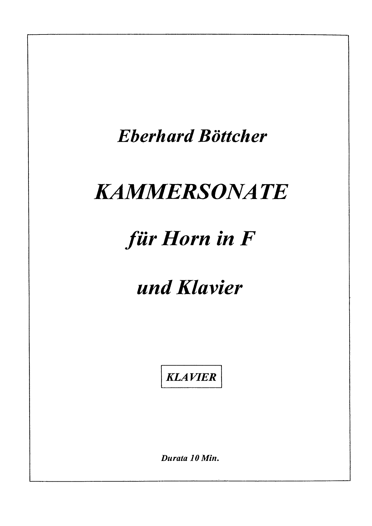 Kammersonate für Horn und Klavier