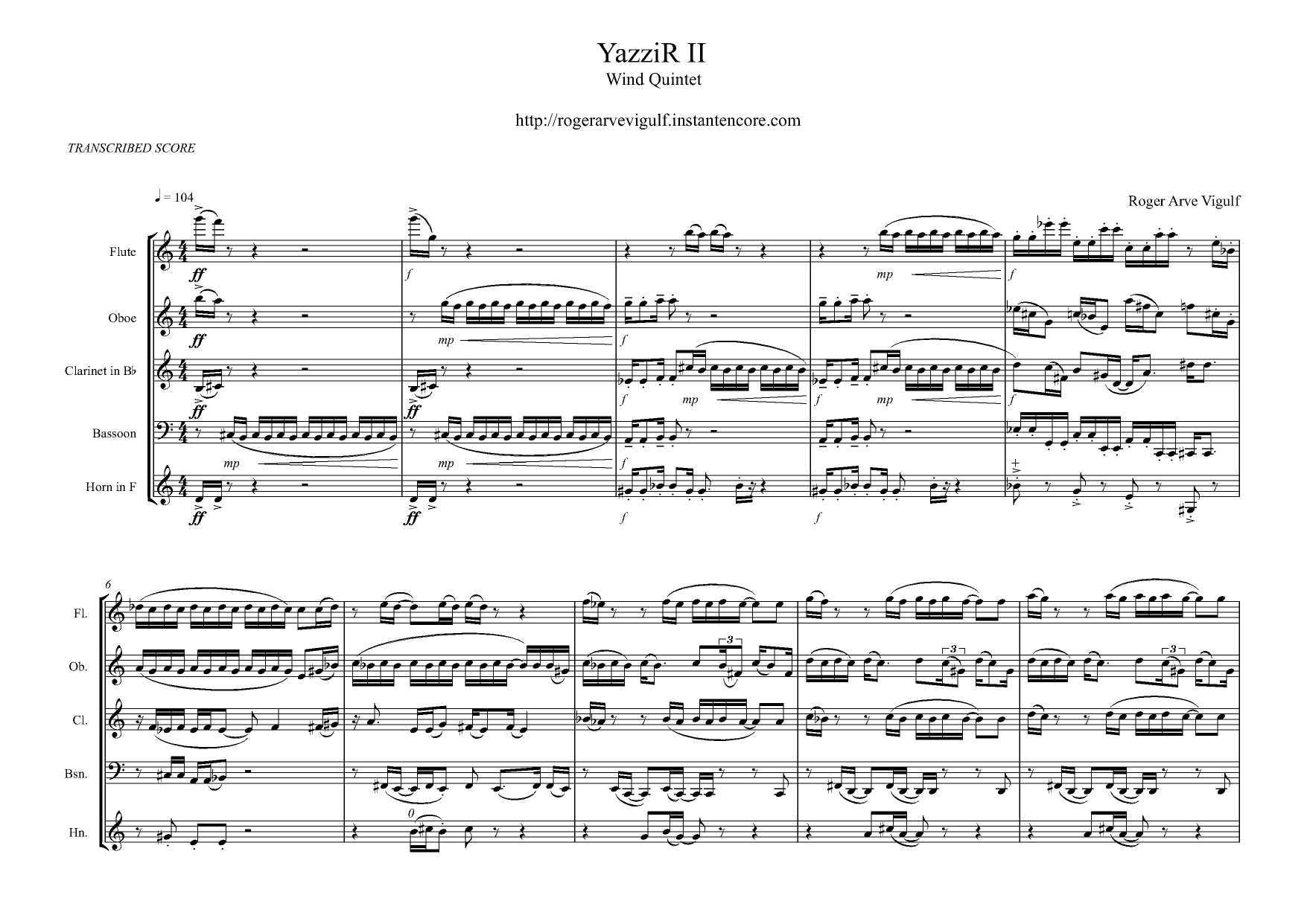 YazziR II - Wind quintet