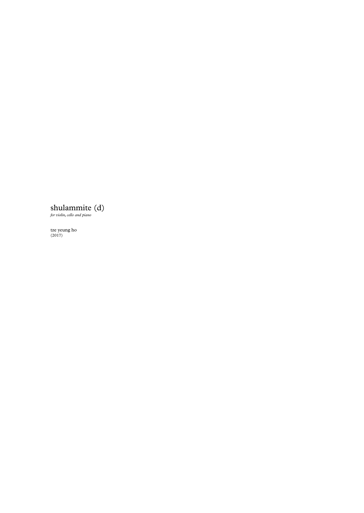 Shulammite (d) - for violin, cello and piano