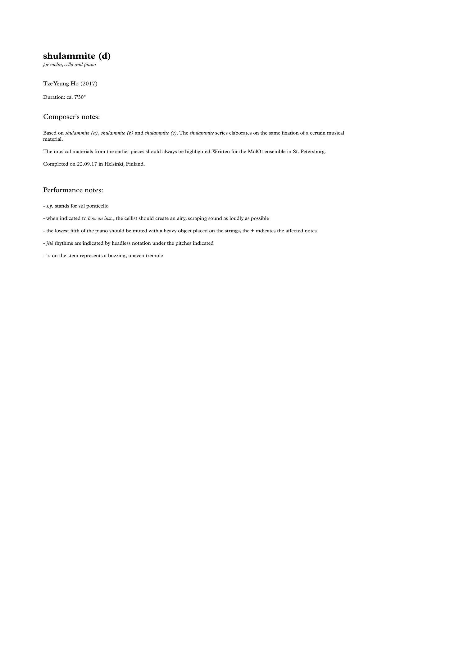 Shulammite (d) - for violin, cello and piano - Image 2