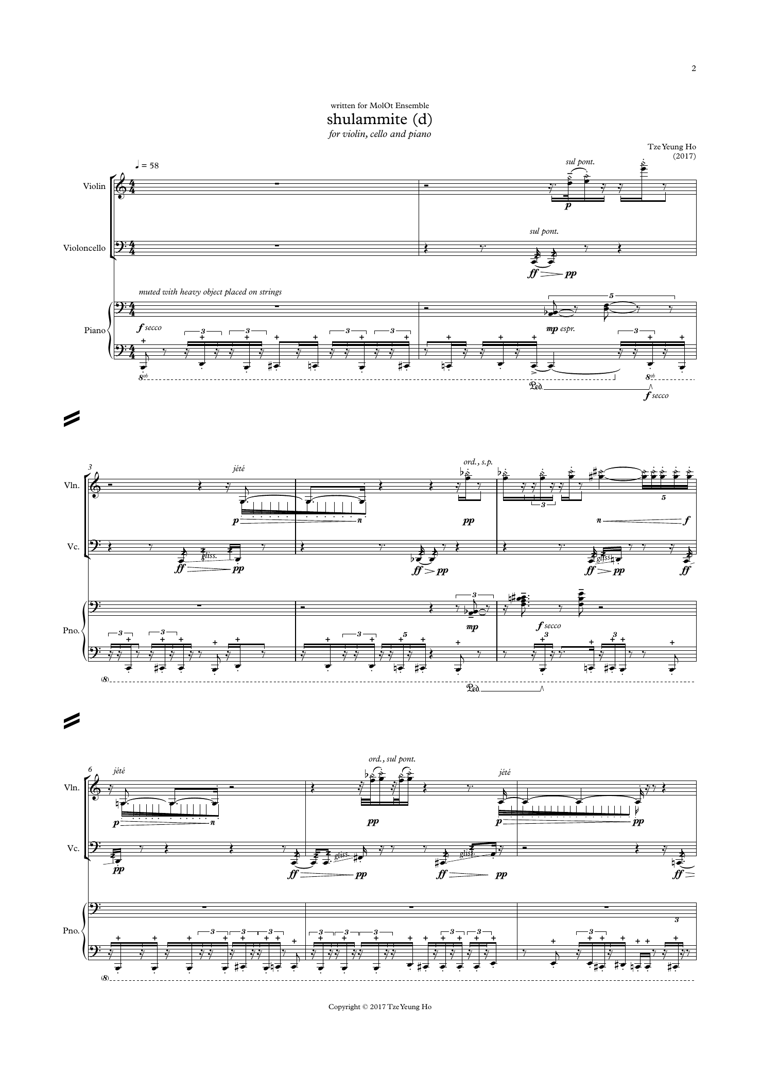 Shulammite (d) - for violin, cello and piano - Image 3