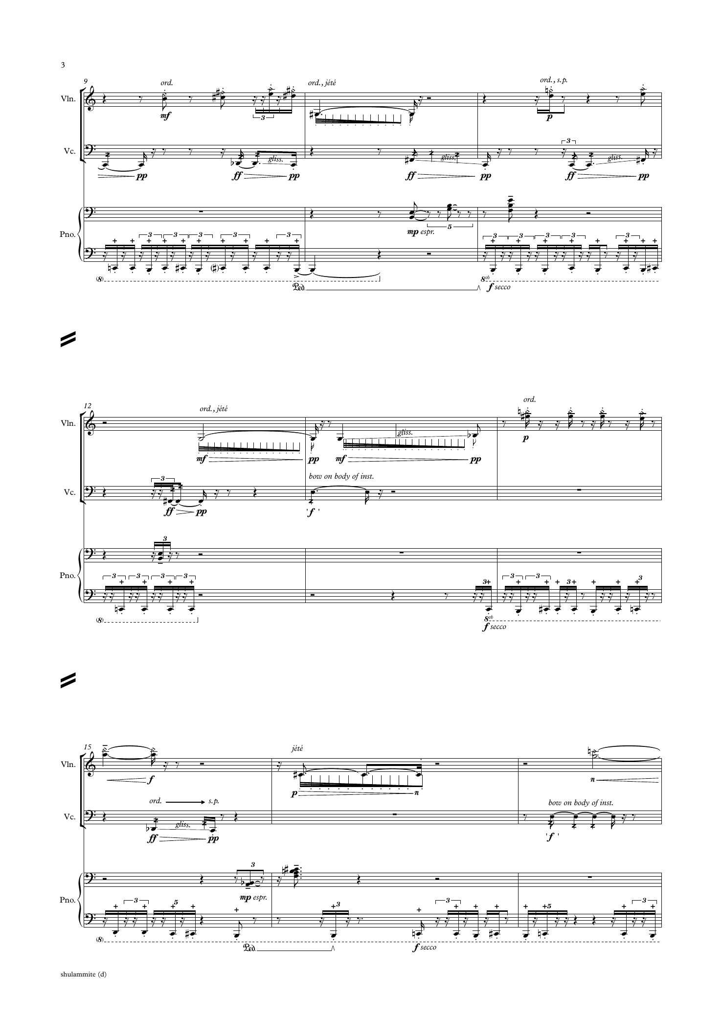 Shulammite (d) - for violin, cello and piano - Image 4