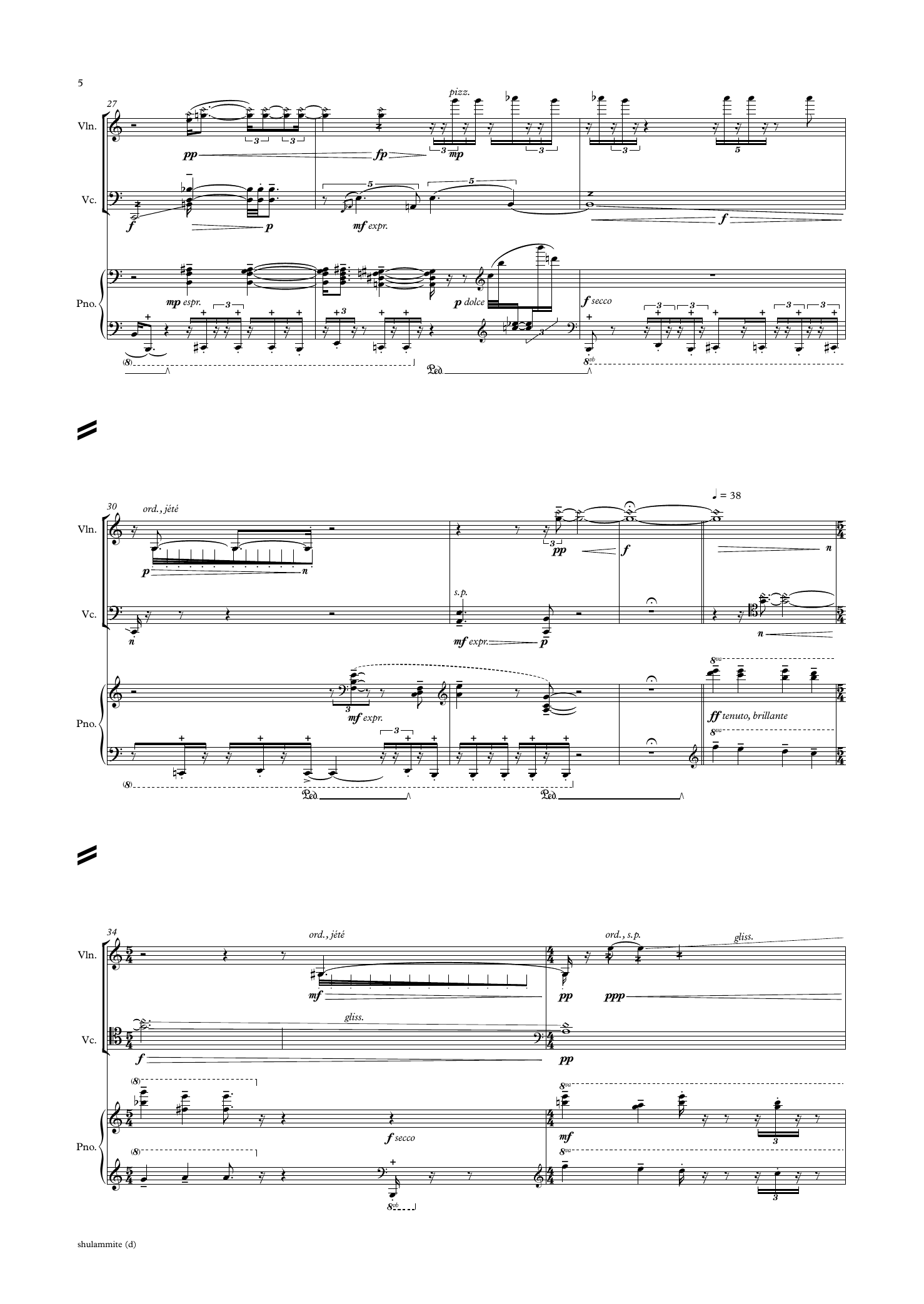 Shulammite (d) - for violin, cello and piano - Image 6