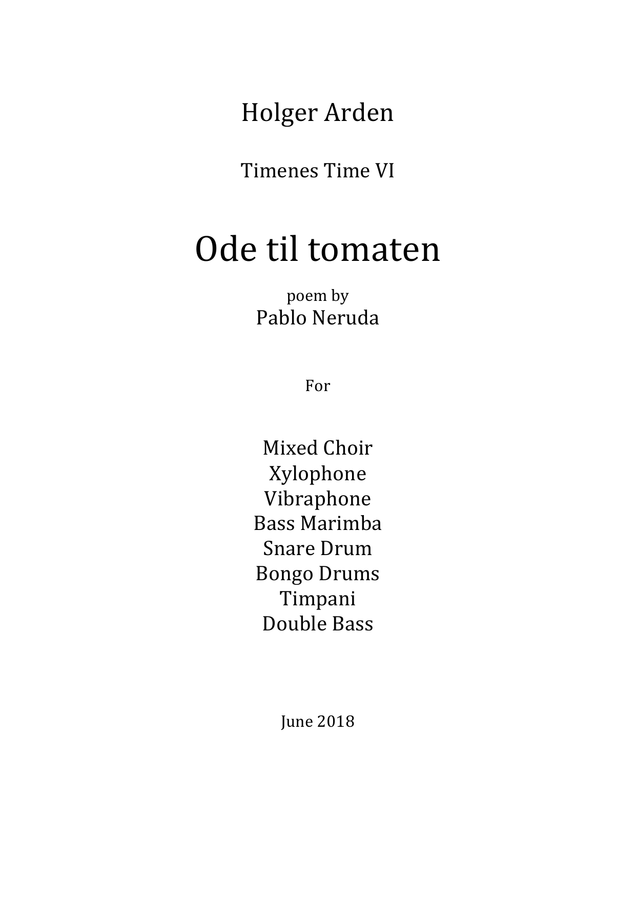 Ode til tomaten - Timenes Time VI