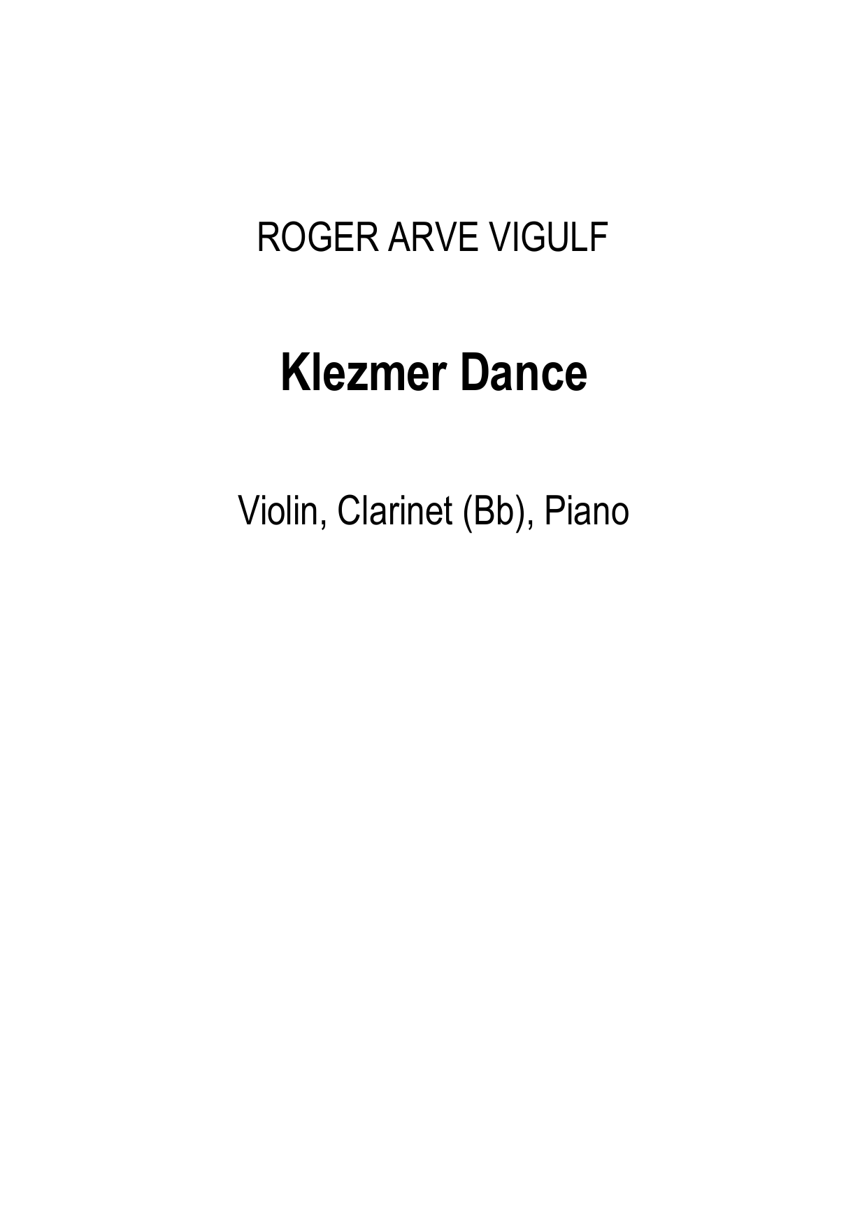 Klezmer Dance - violin, clarinet(Bb) and piano