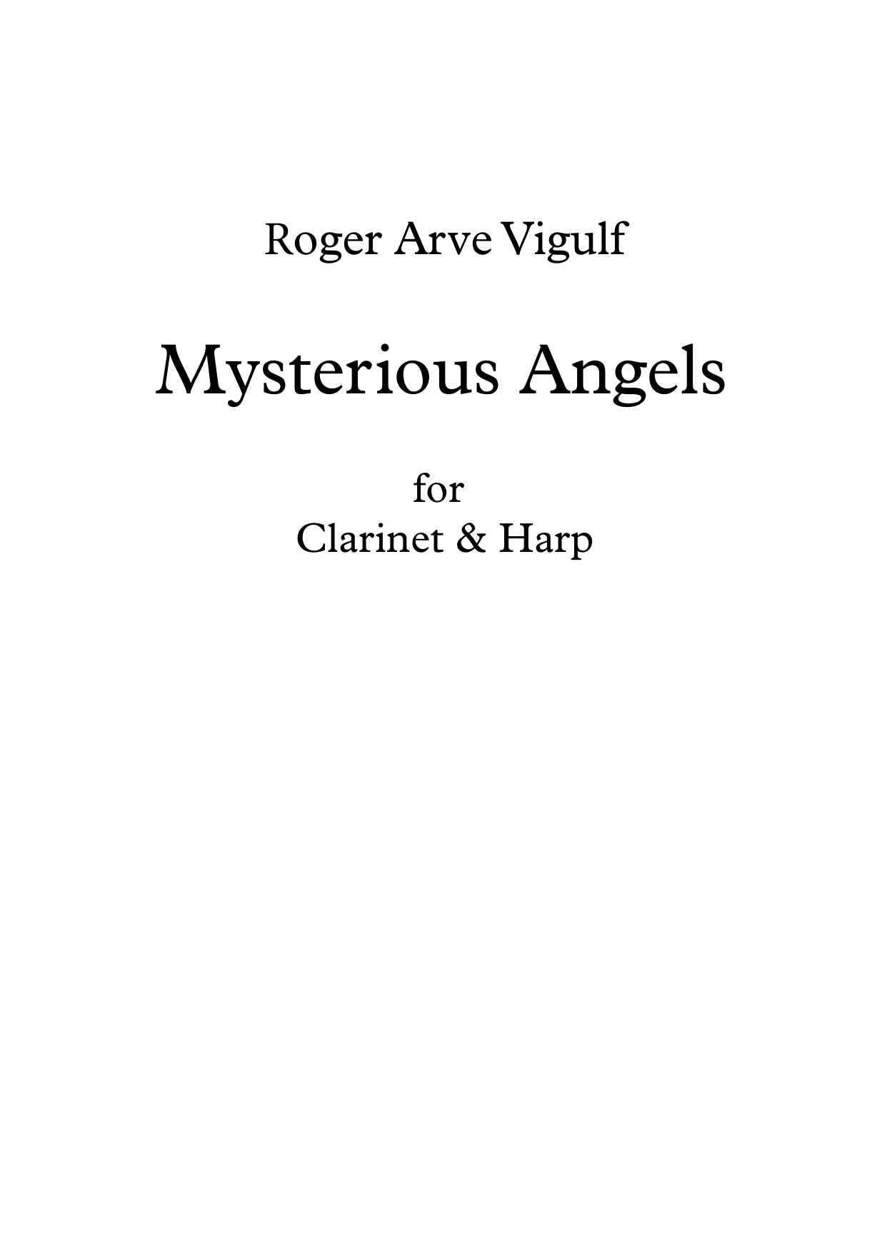Mysterious Angels - for clarinet and harp