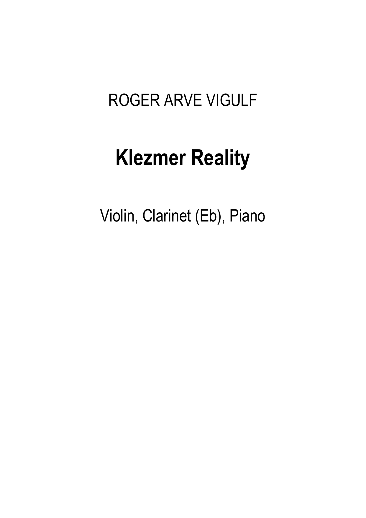 Klezmer Reality - violin, clarinet(Eb) and piano