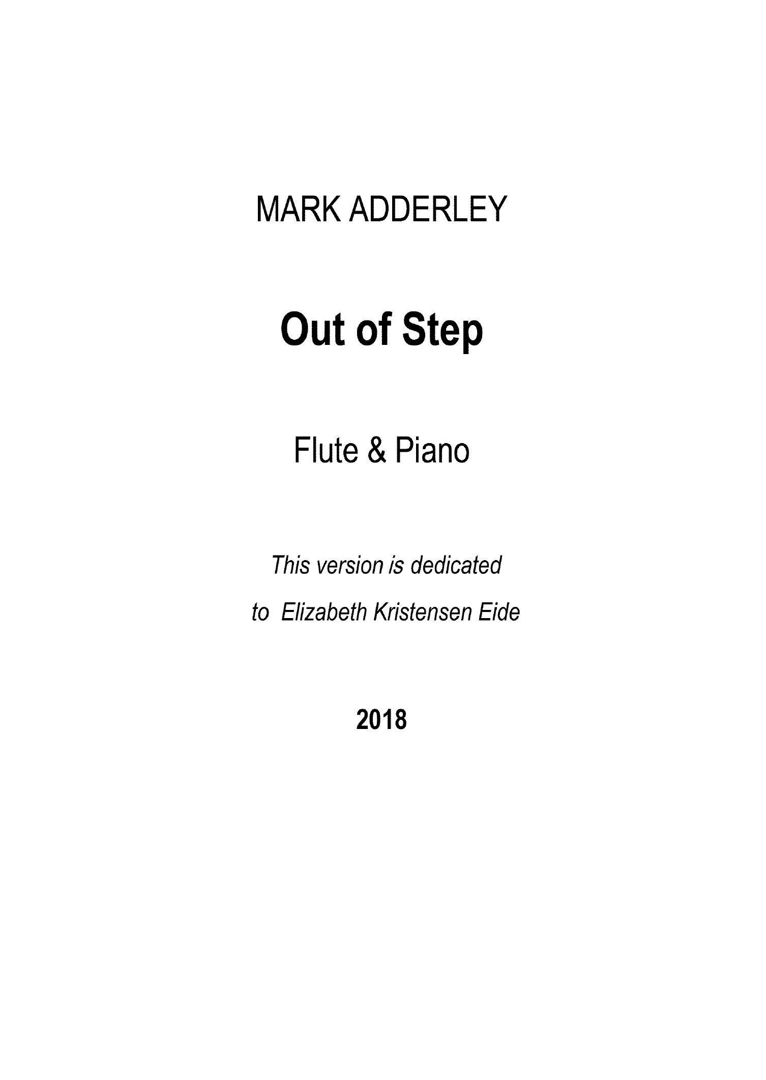 Out of Step - For flute & piano