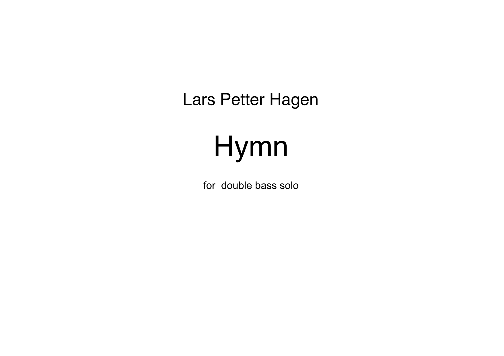 Hymn - for solo double bass