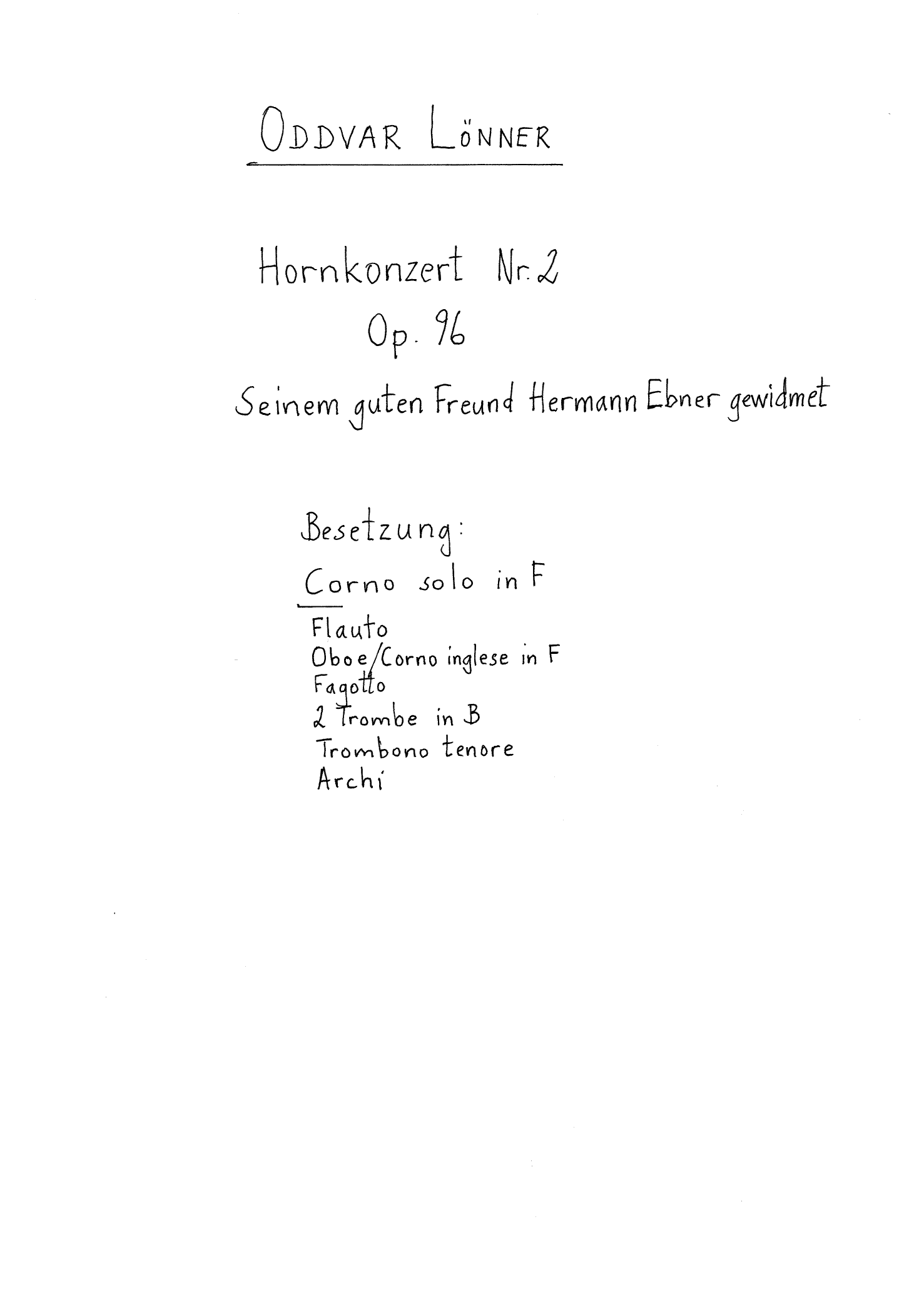 Hornkonzert Nr. 2, Op. 96