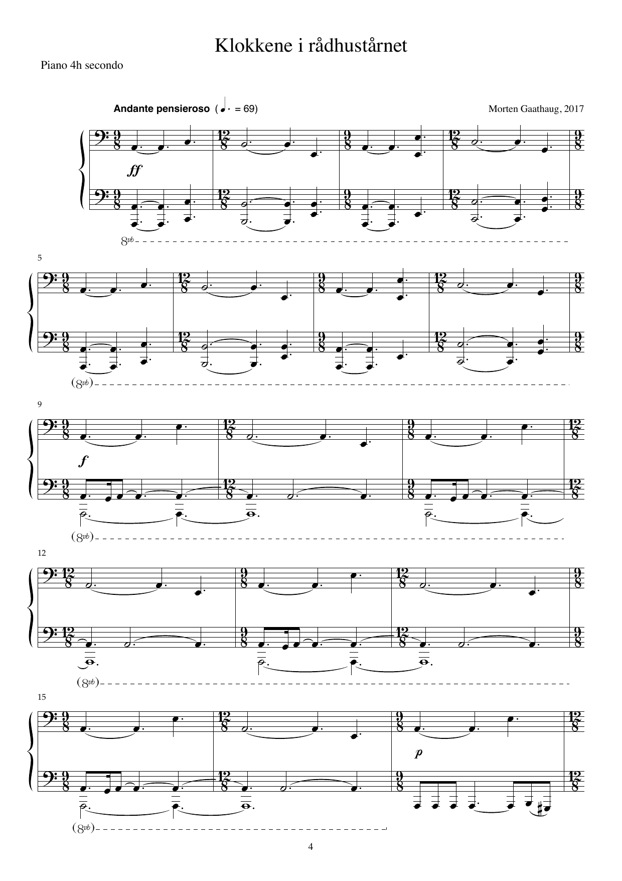 The Bells of the City Hall - Version for piano four hands - Image 4