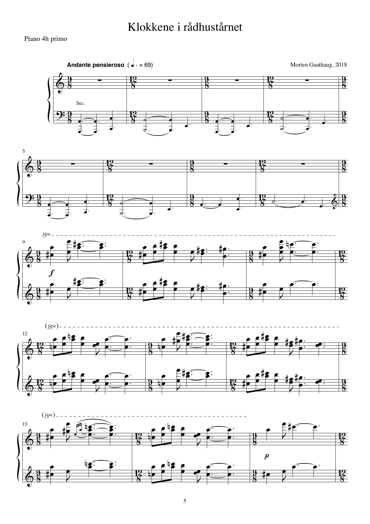 The Bells of the City Hall - Version for piano four hands - Image 5