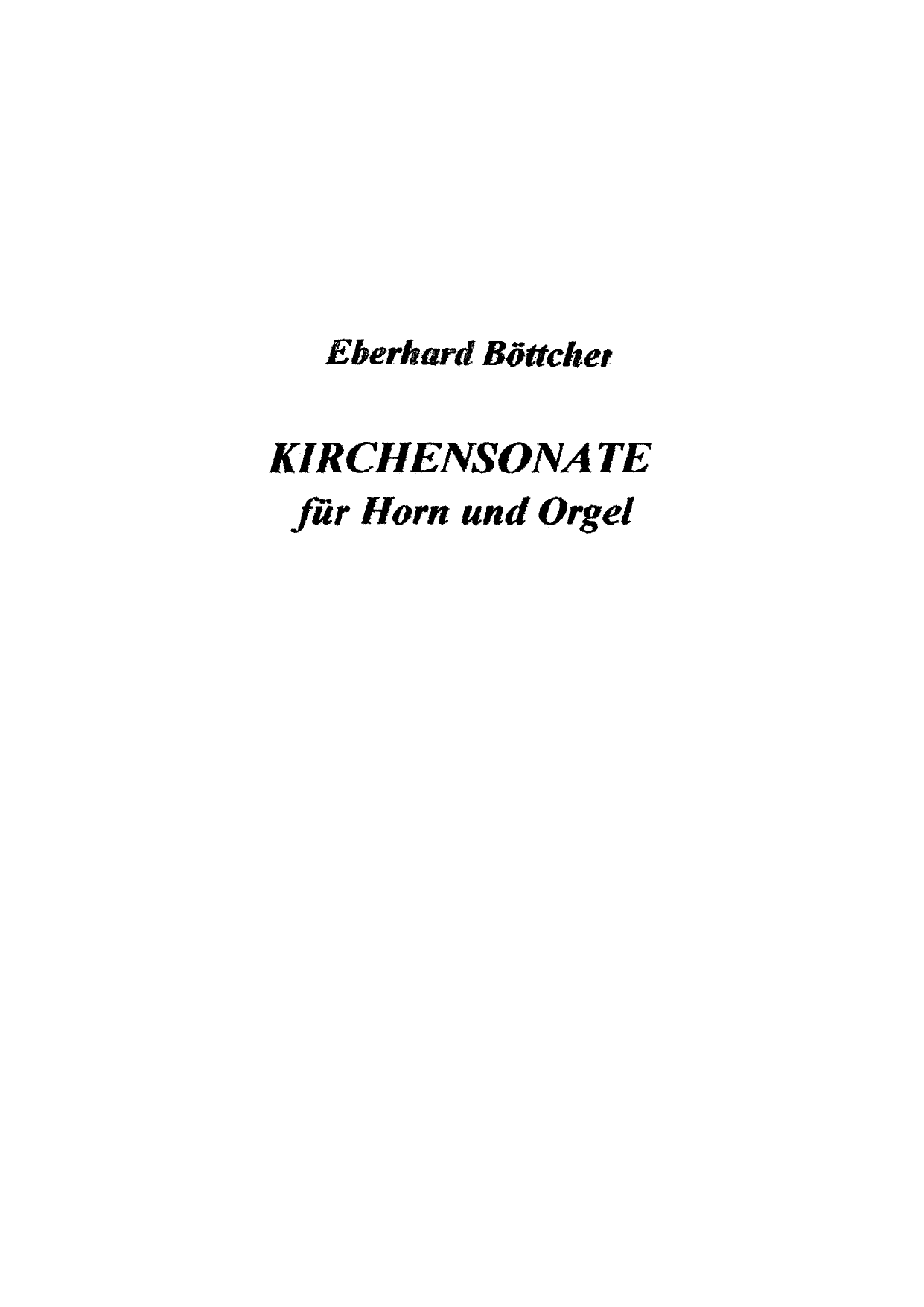 Kirchensonate - für Horn in F und Orgel