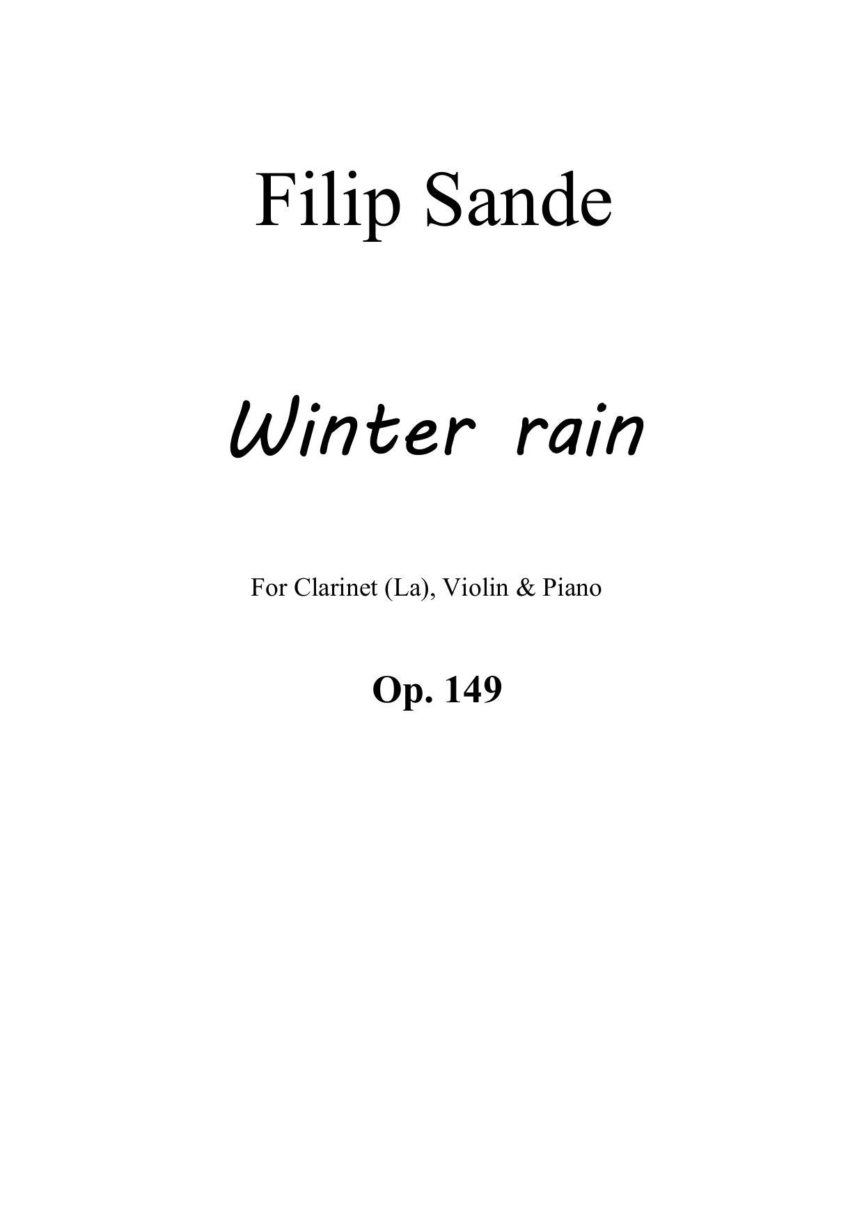 Winter Rain - For clarinet, violin & piano, Op. 149 - Image 3