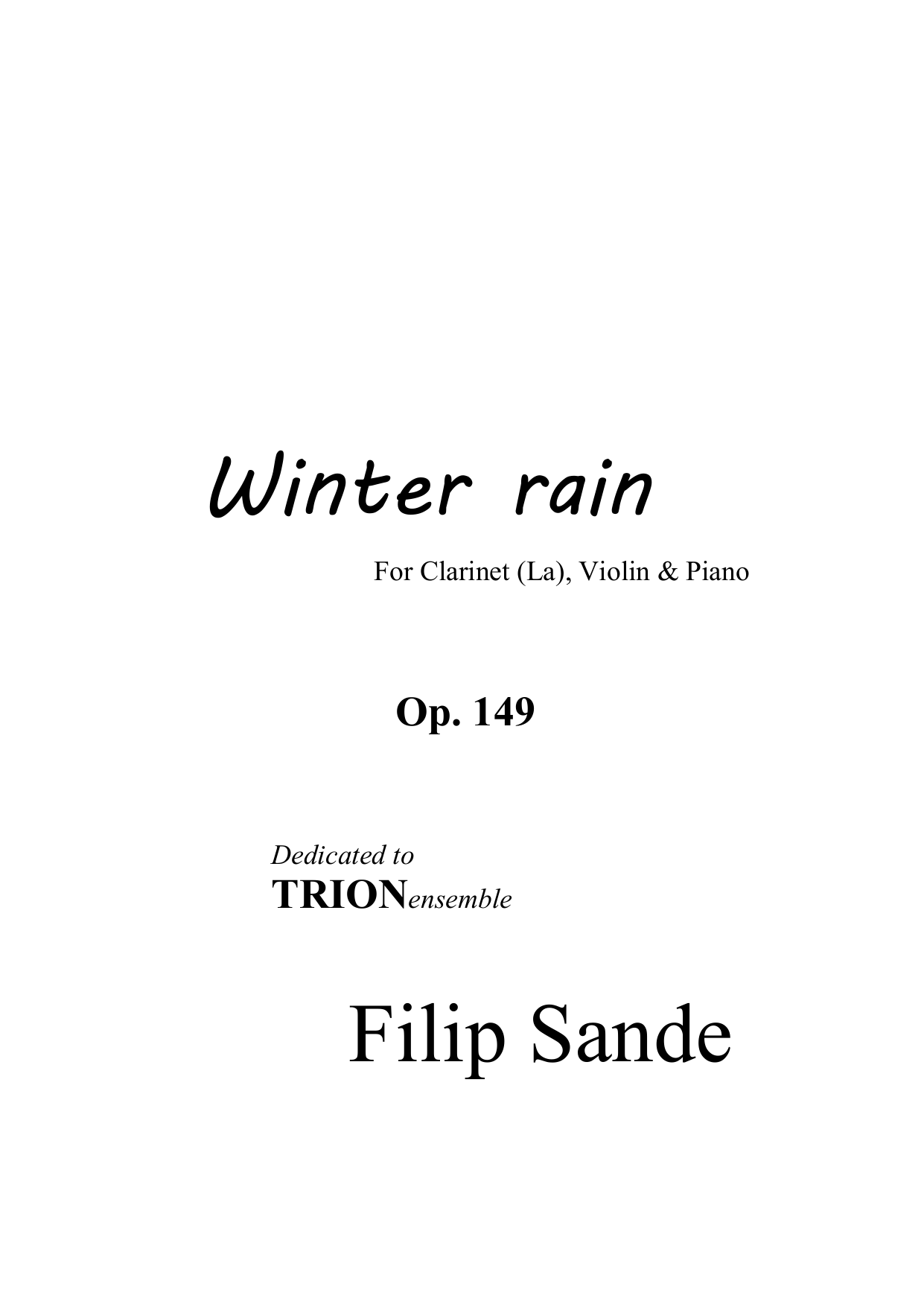 Winter Rain - For clarinet, violin & piano, Op. 149 - Image 5