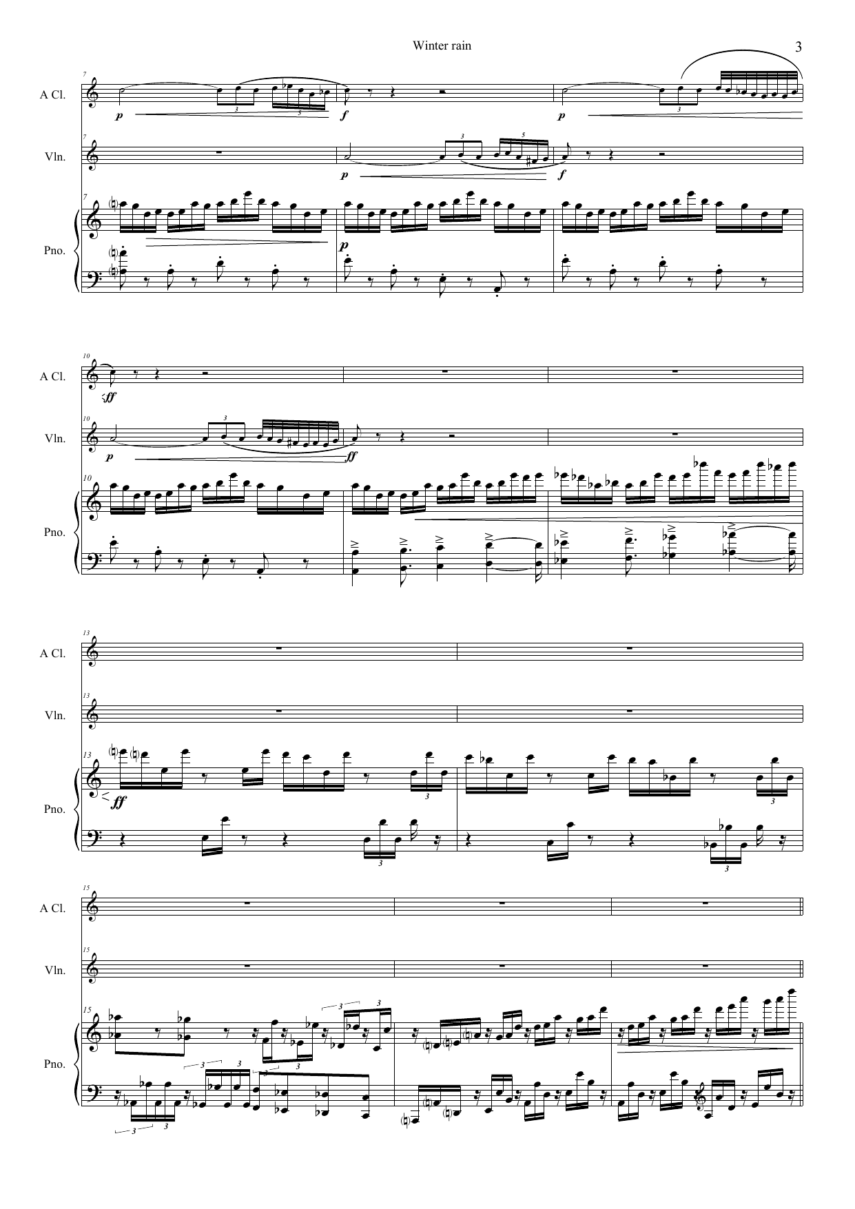 Winter Rain - For clarinet, violin & piano, Op. 149 - Image 7
