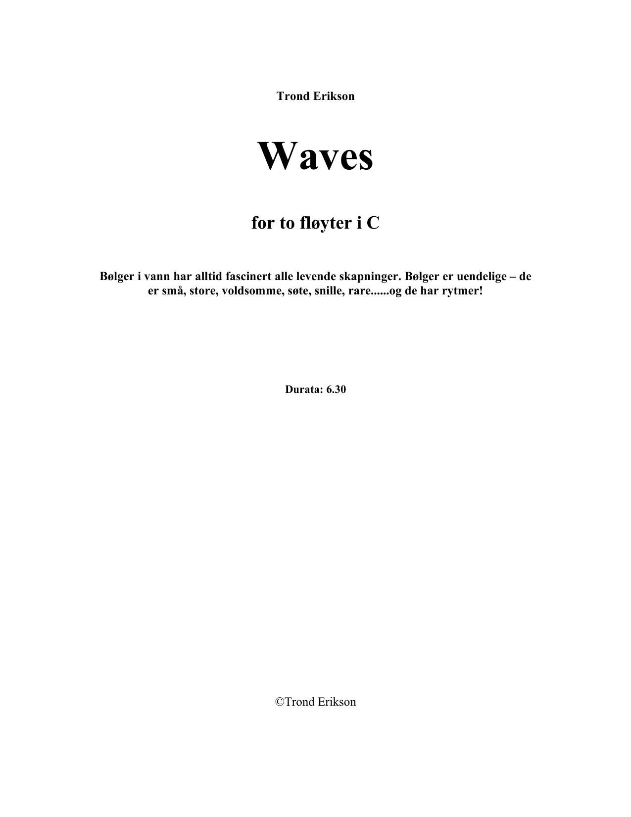 Waves - for to fløyter i C