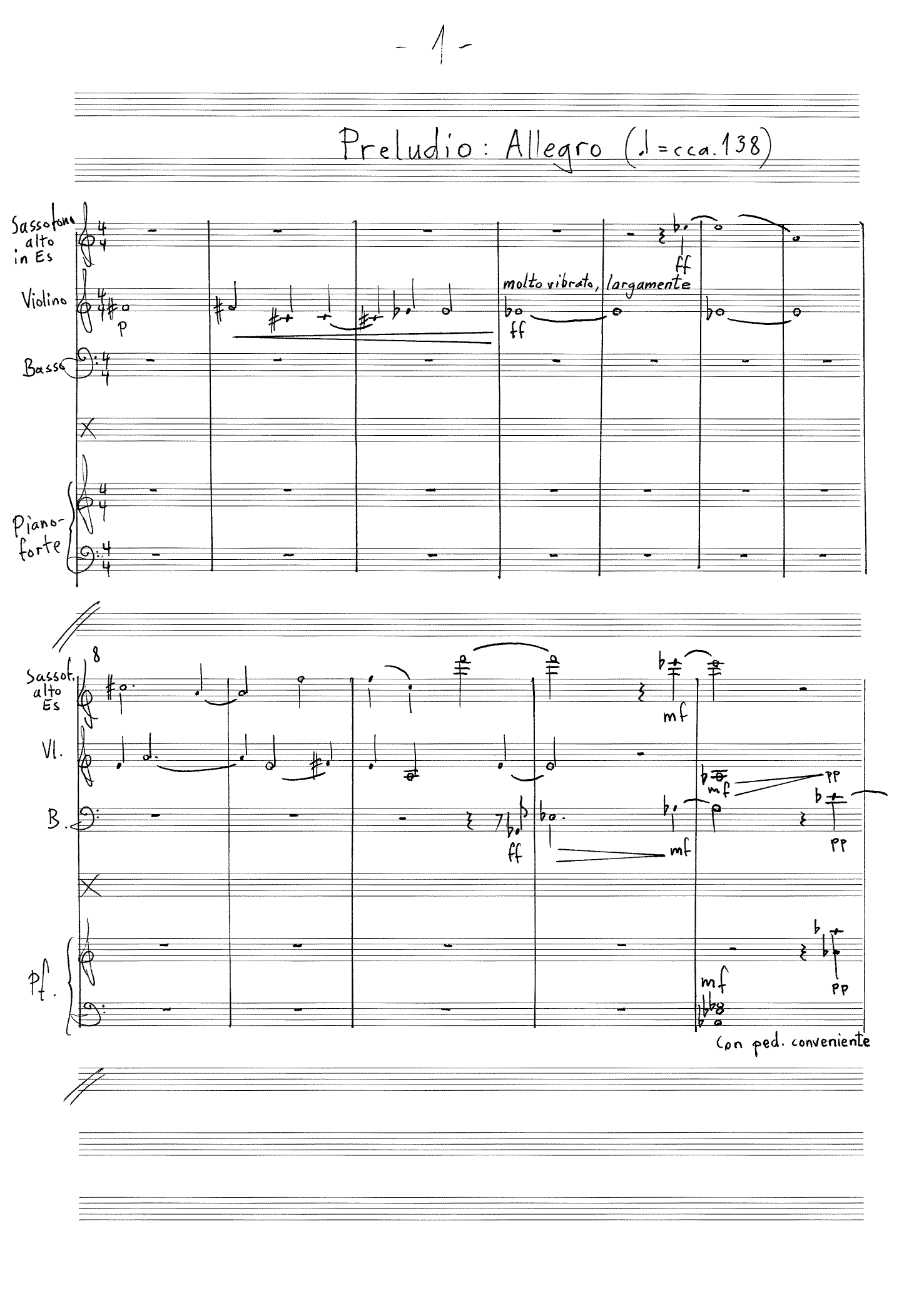 Sonatine - Für Saxophon, Violine, Kontrabass u. Klavier, Op. 99 - Image 3