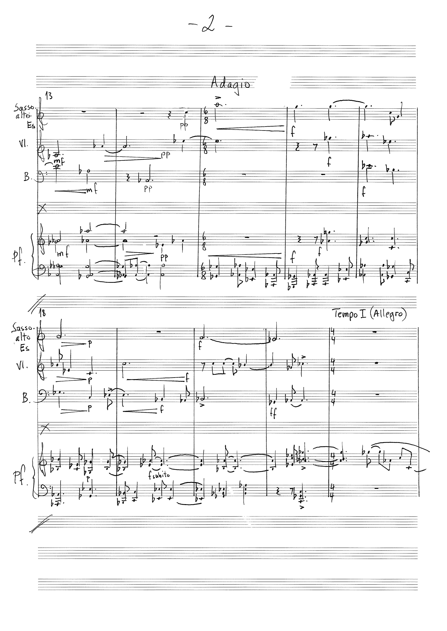 Sonatine - Für Saxophon, Violine, Kontrabass u. Klavier, Op. 99 - Image 4