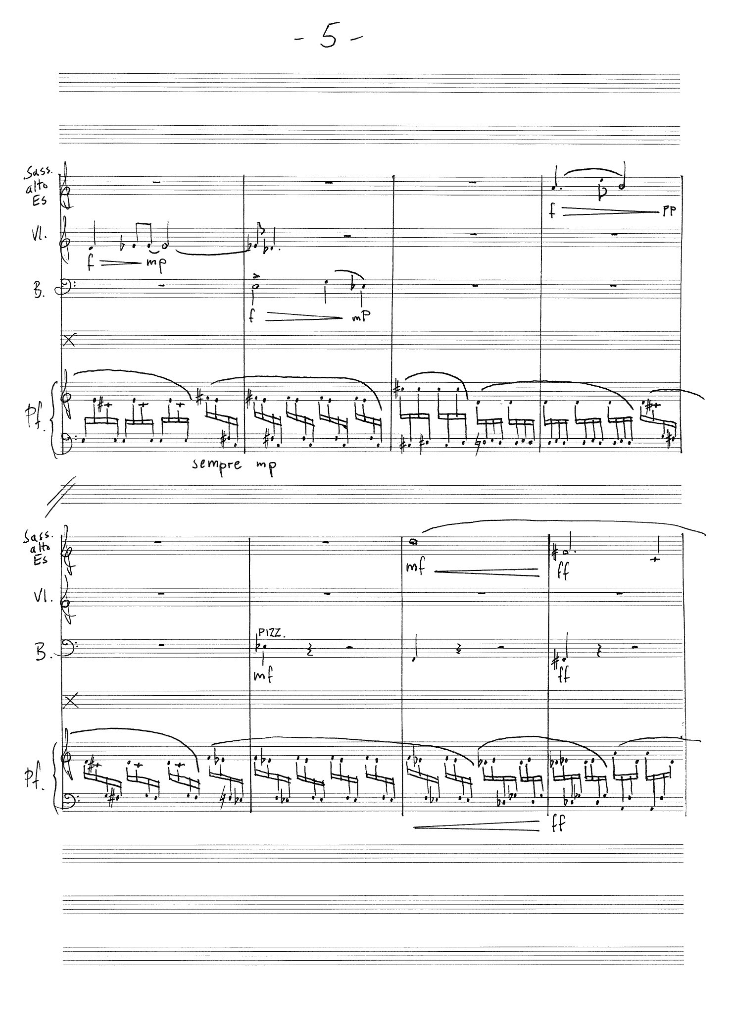 Sonatine - Für Saxophon, Violine, Kontrabass u. Klavier, Op. 99 - Image 7