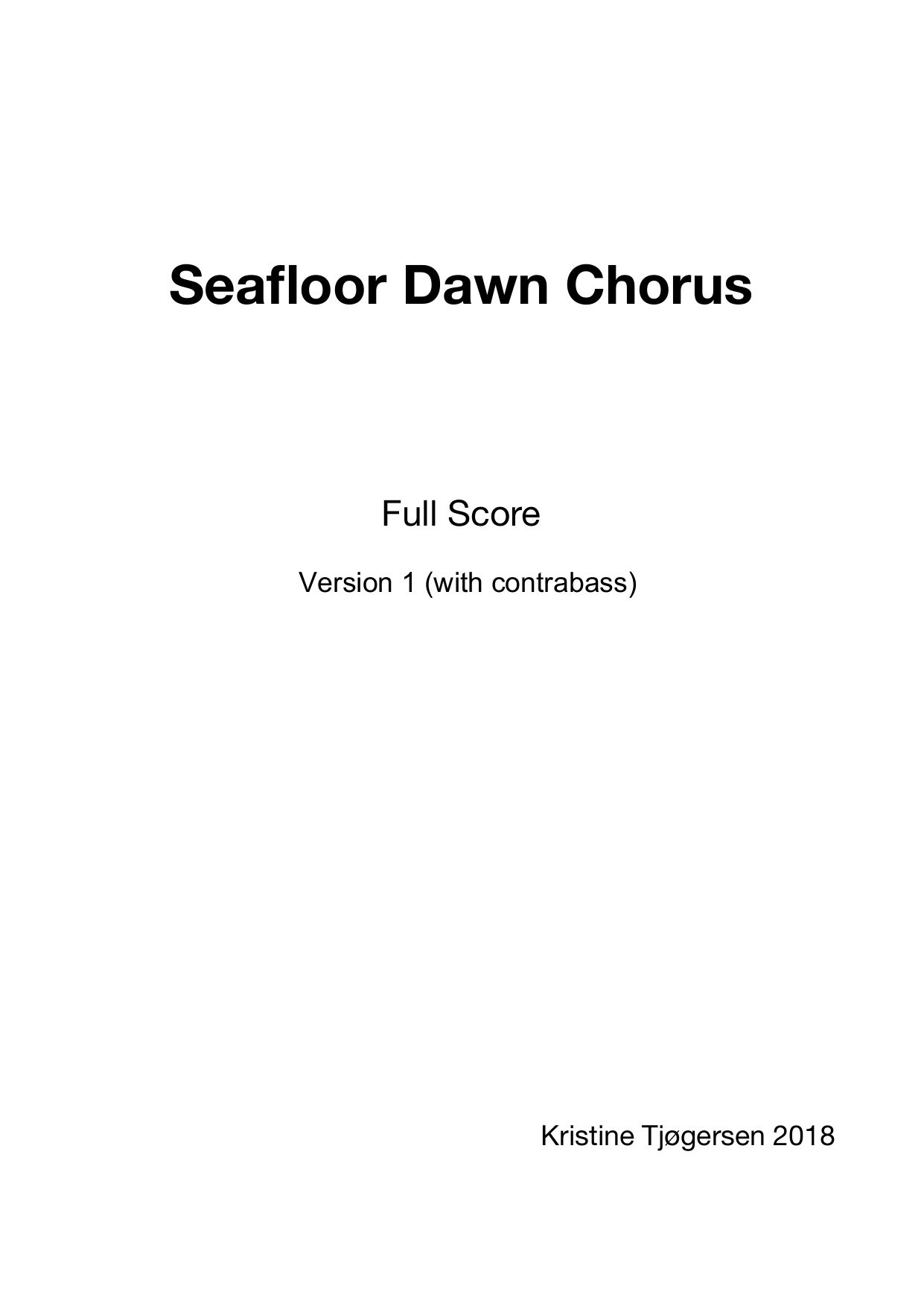 Seafloor Dawn Chorus