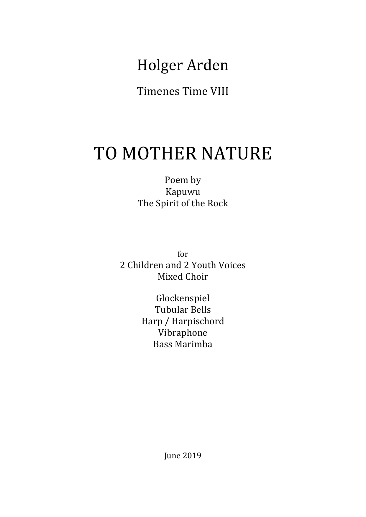 To Mother Nature - Timenes Time VIII
