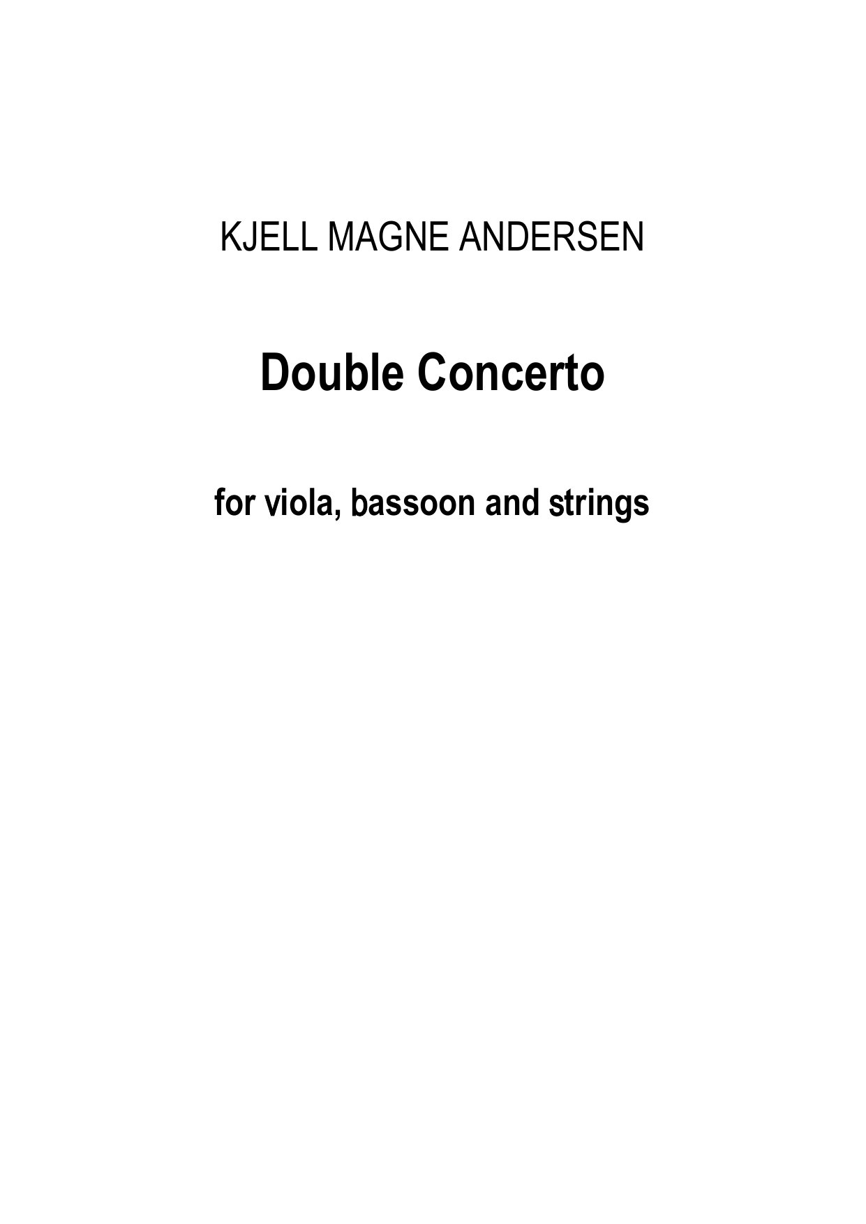 Double Concerto for viola, bassoon and strings