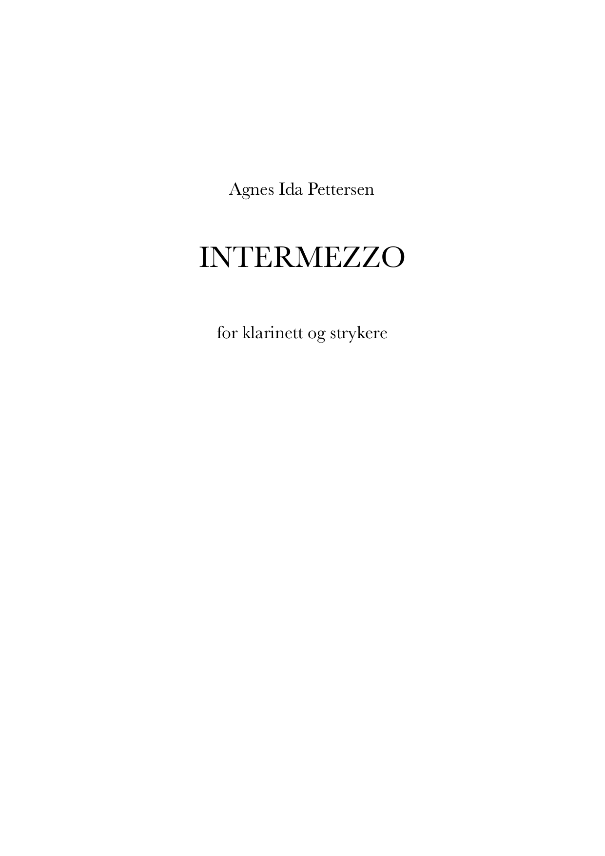 Intermezzo - For klarinett og strykere