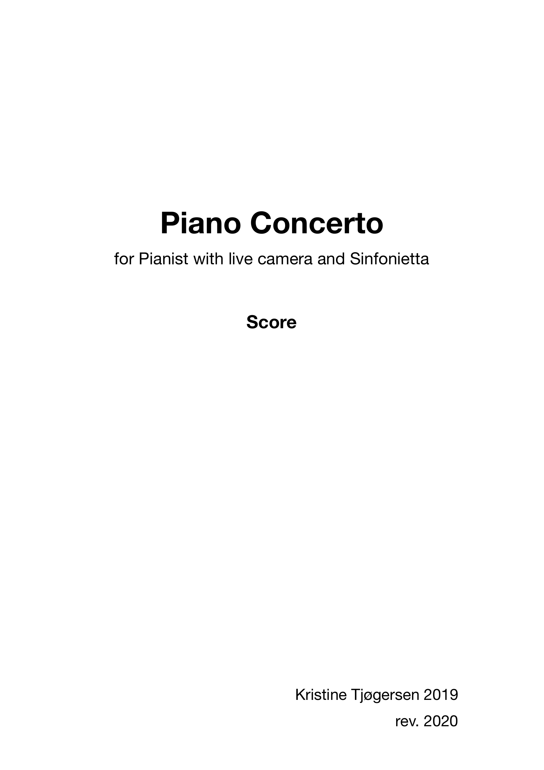 Piano Concerto - For pianist with live camera and sinfonietta