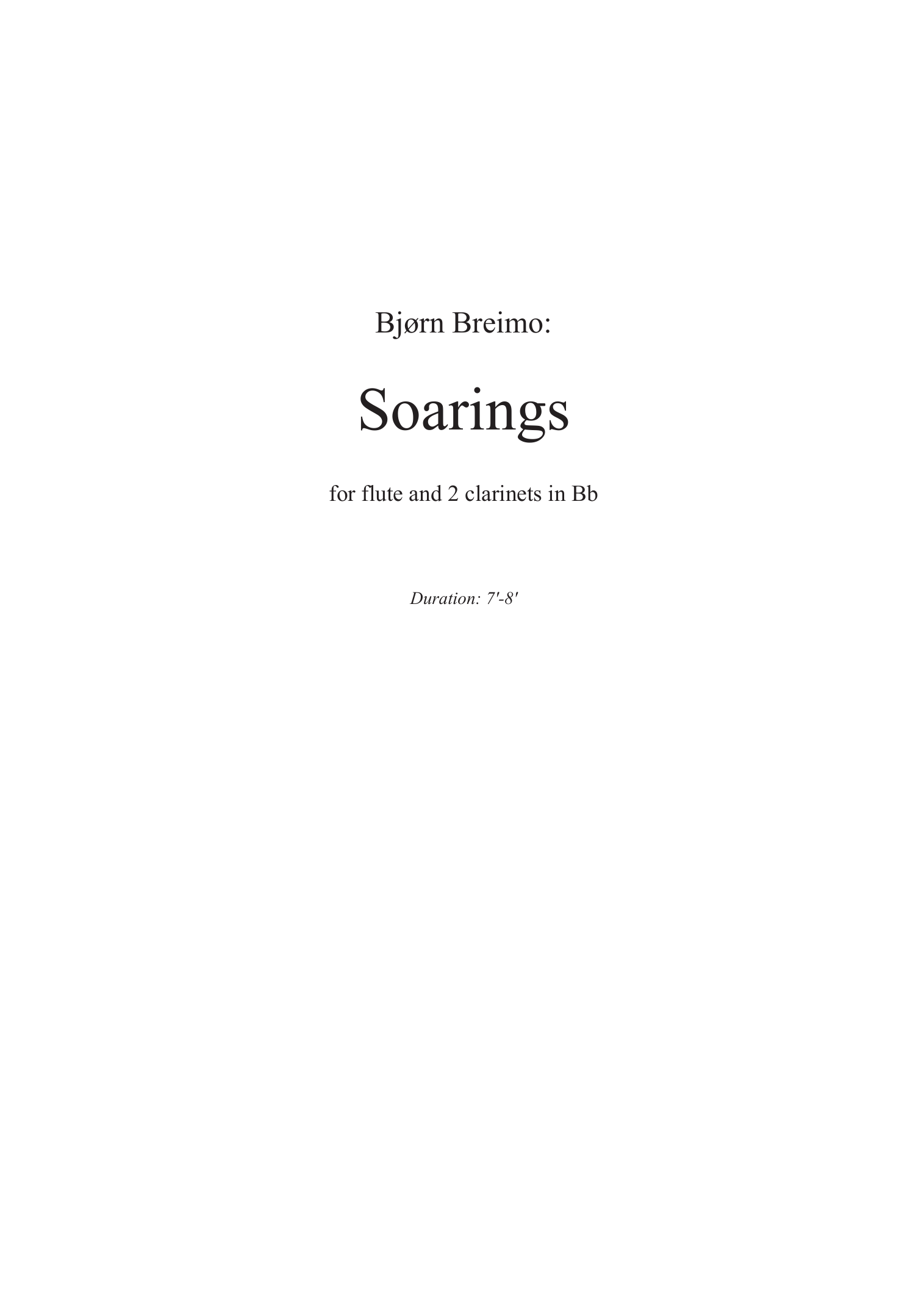 Soarings - for flute and 2 clarinets in Bb