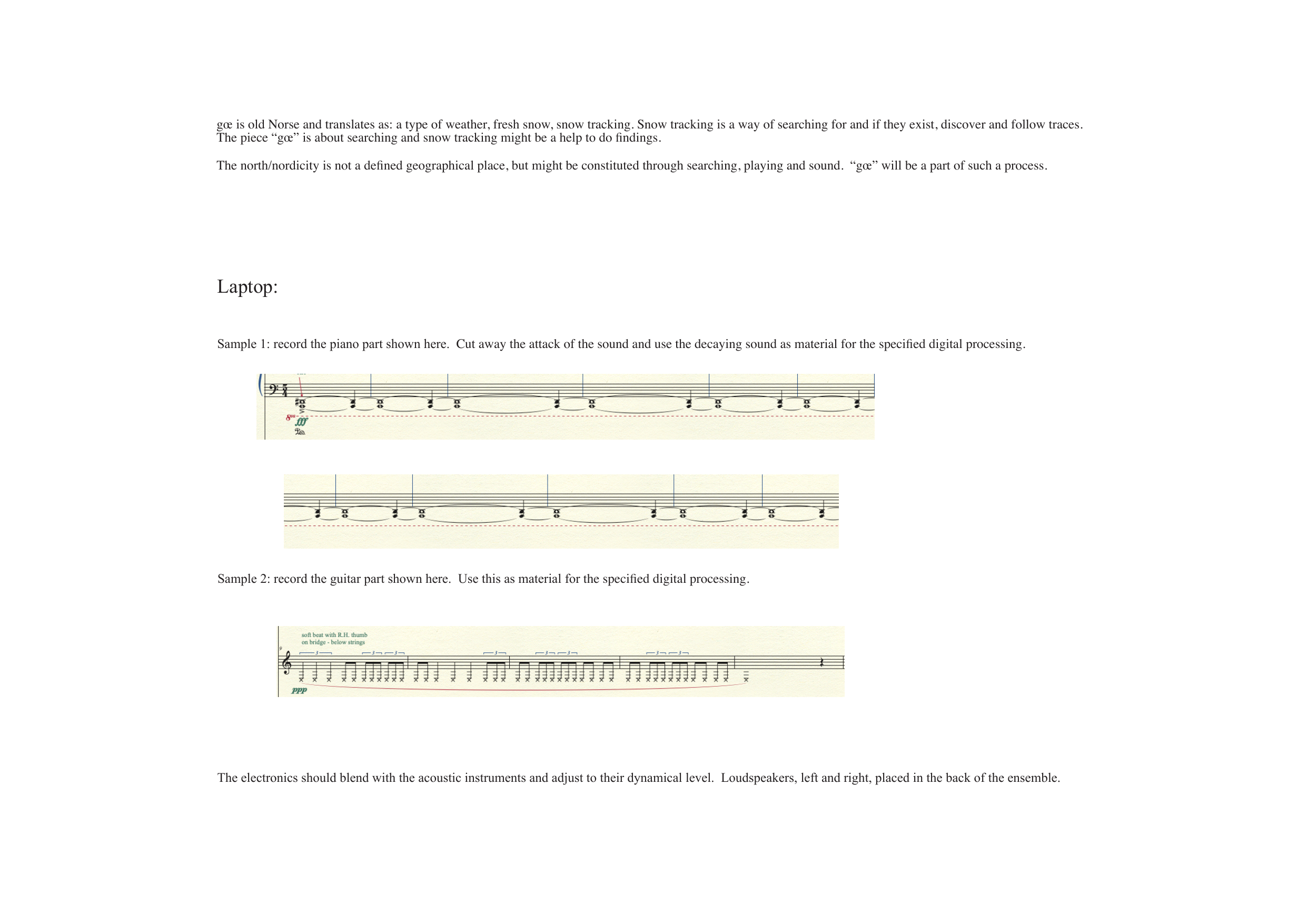 gœ I - for bass clarinet, alto sax, trumpet (C), trombone, euphonium, piano, guitar and laptop - Bilde 3