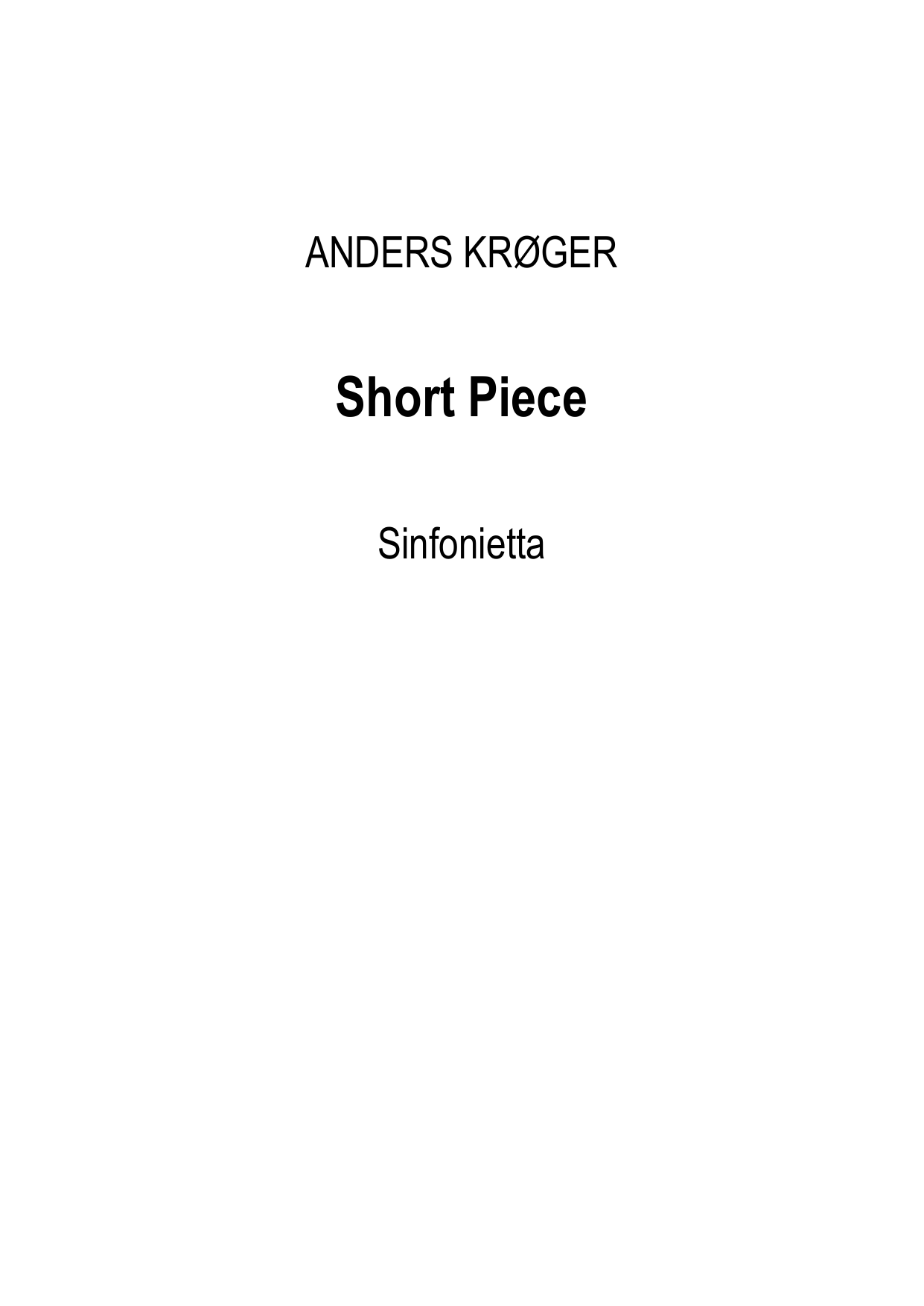 Short Piece - For sinfonietta