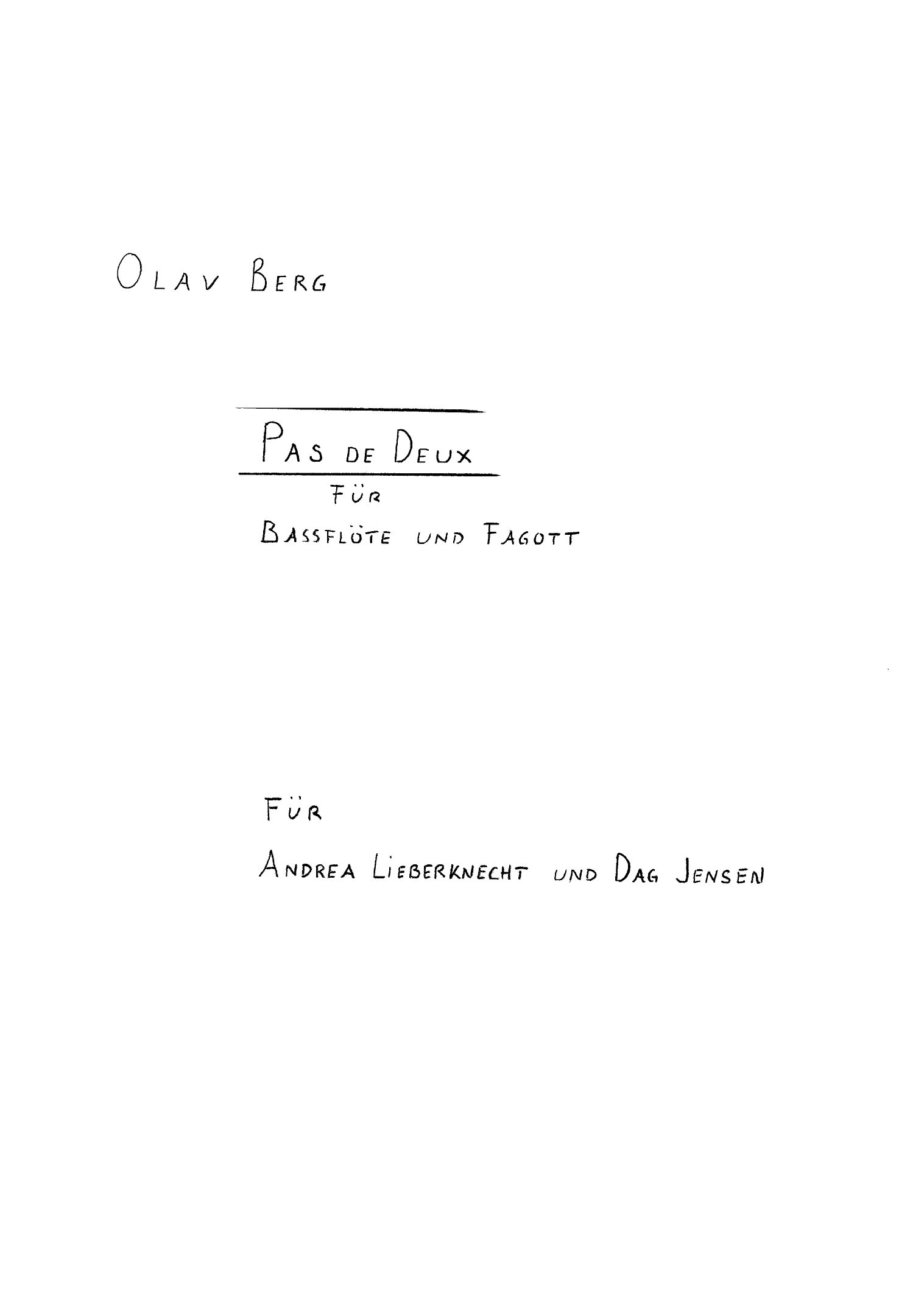 Pas de Deux - Für bassflöte und Fagott