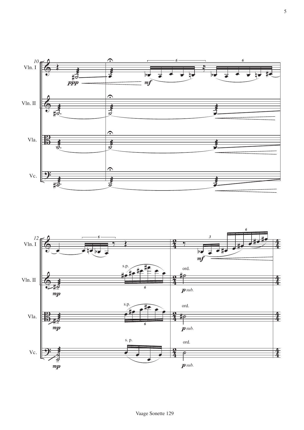 Sonette 129 - For strykekvartett - Bilde 5