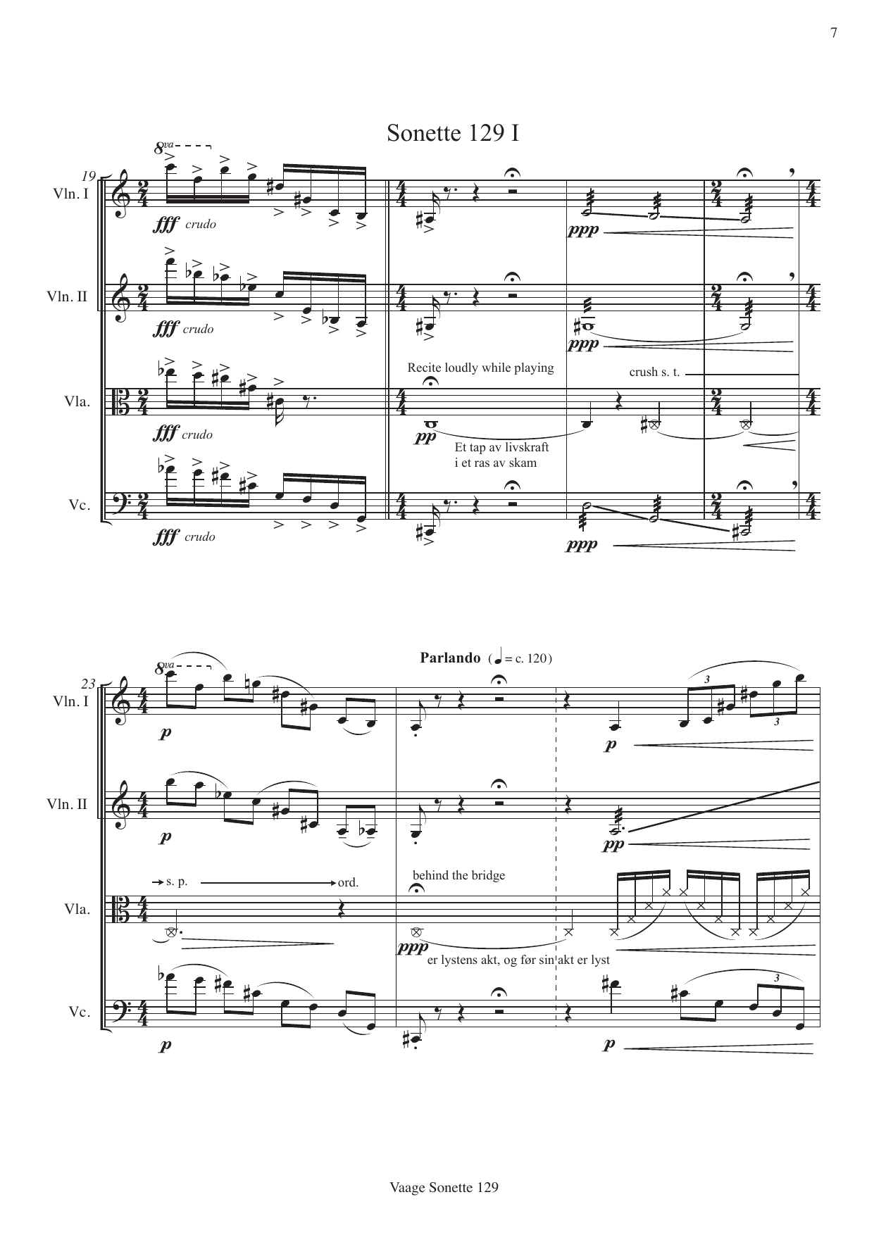 Sonette 129 - For strykekvartett - Bilde 7