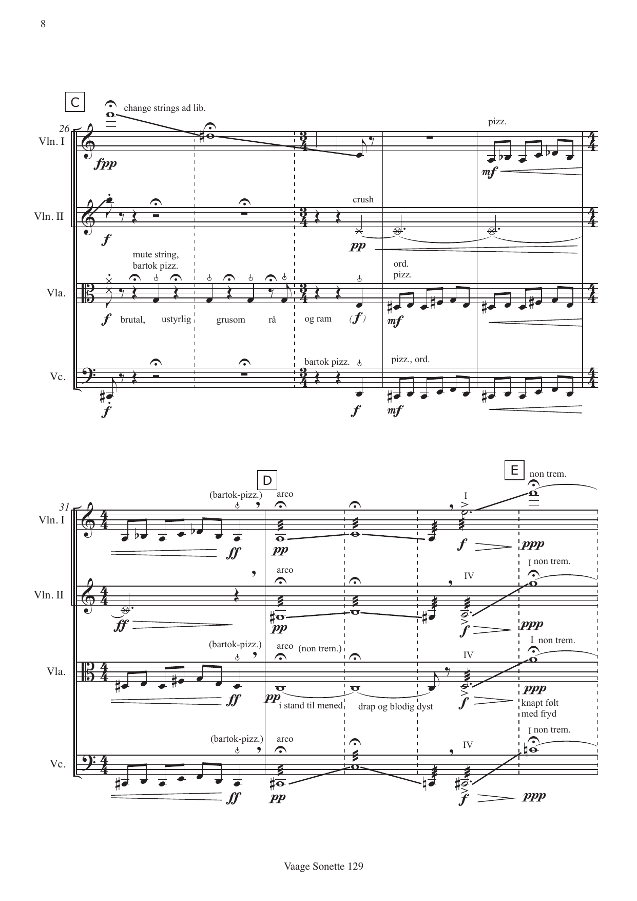 Sonette 129 - For strykekvartett - Bilde 8