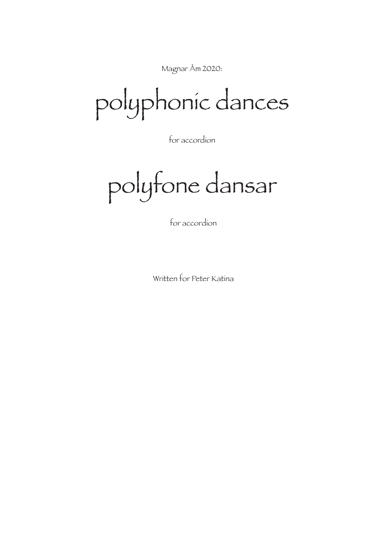 polyphonic dances - for accordion
