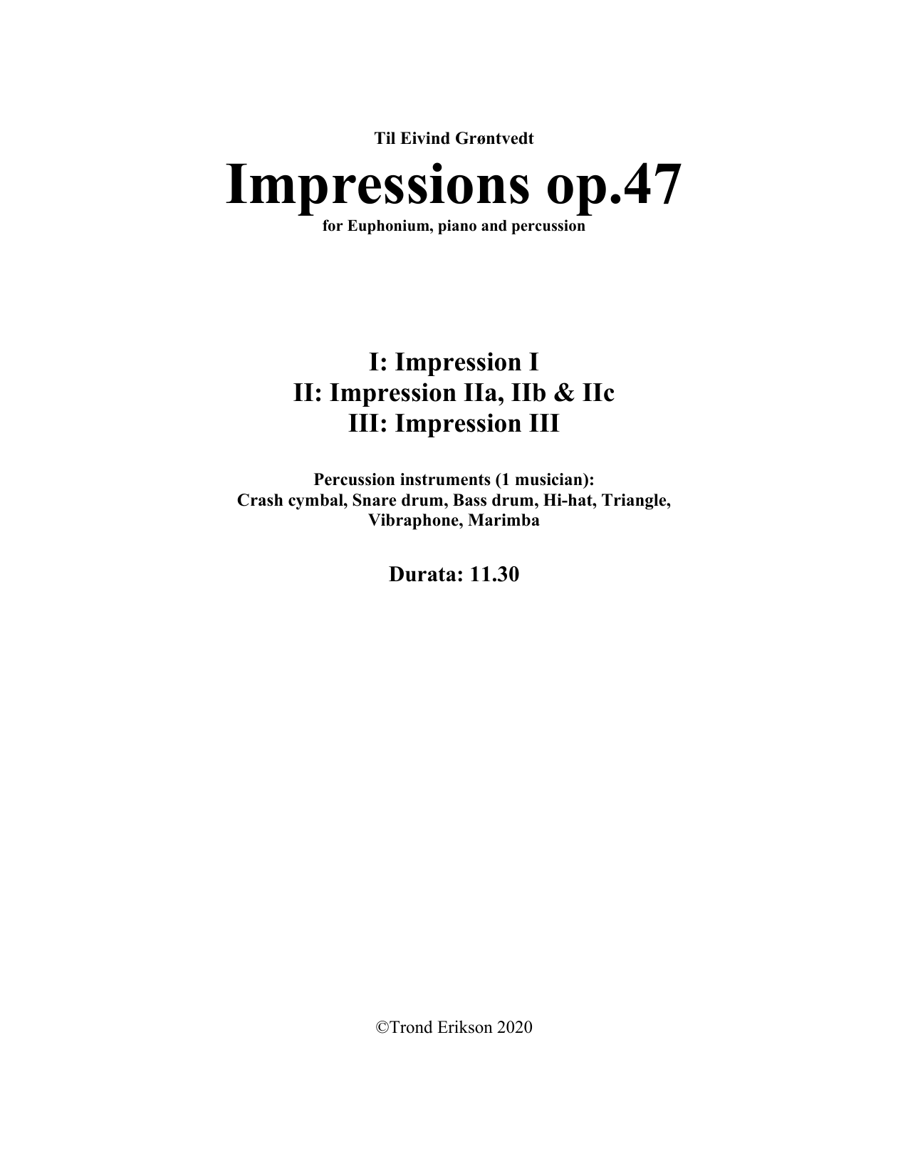Impressions, Op. 47
