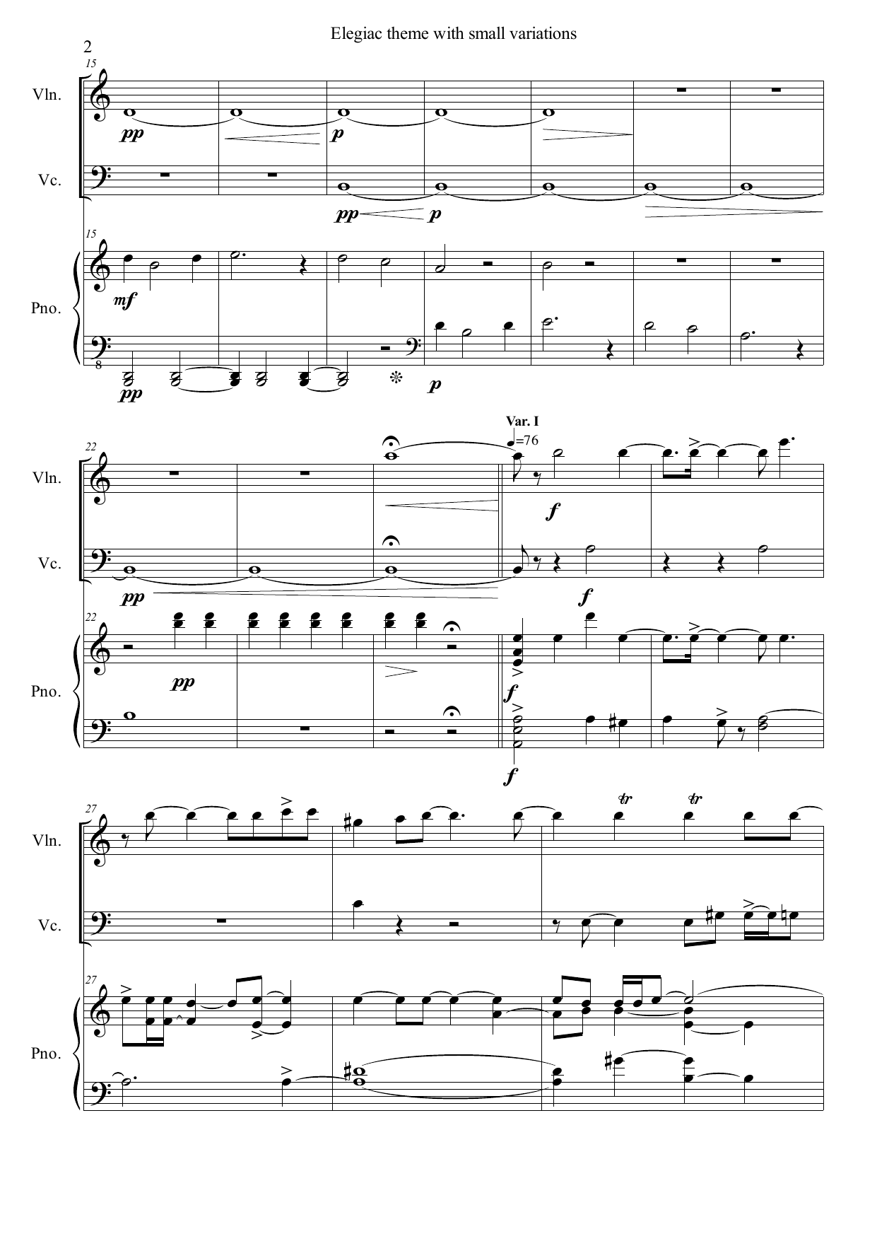 Elegiac Theme with Small Variations, Op. 44 - Image 4