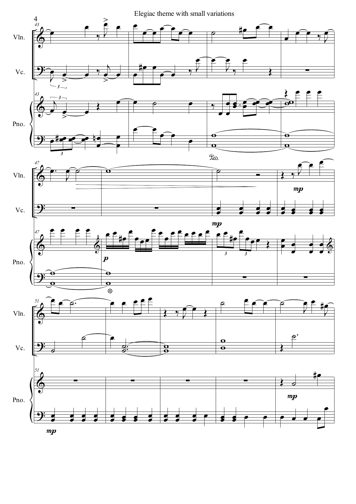 Elegiac Theme with Small Variations, Op. 44 - Image 6