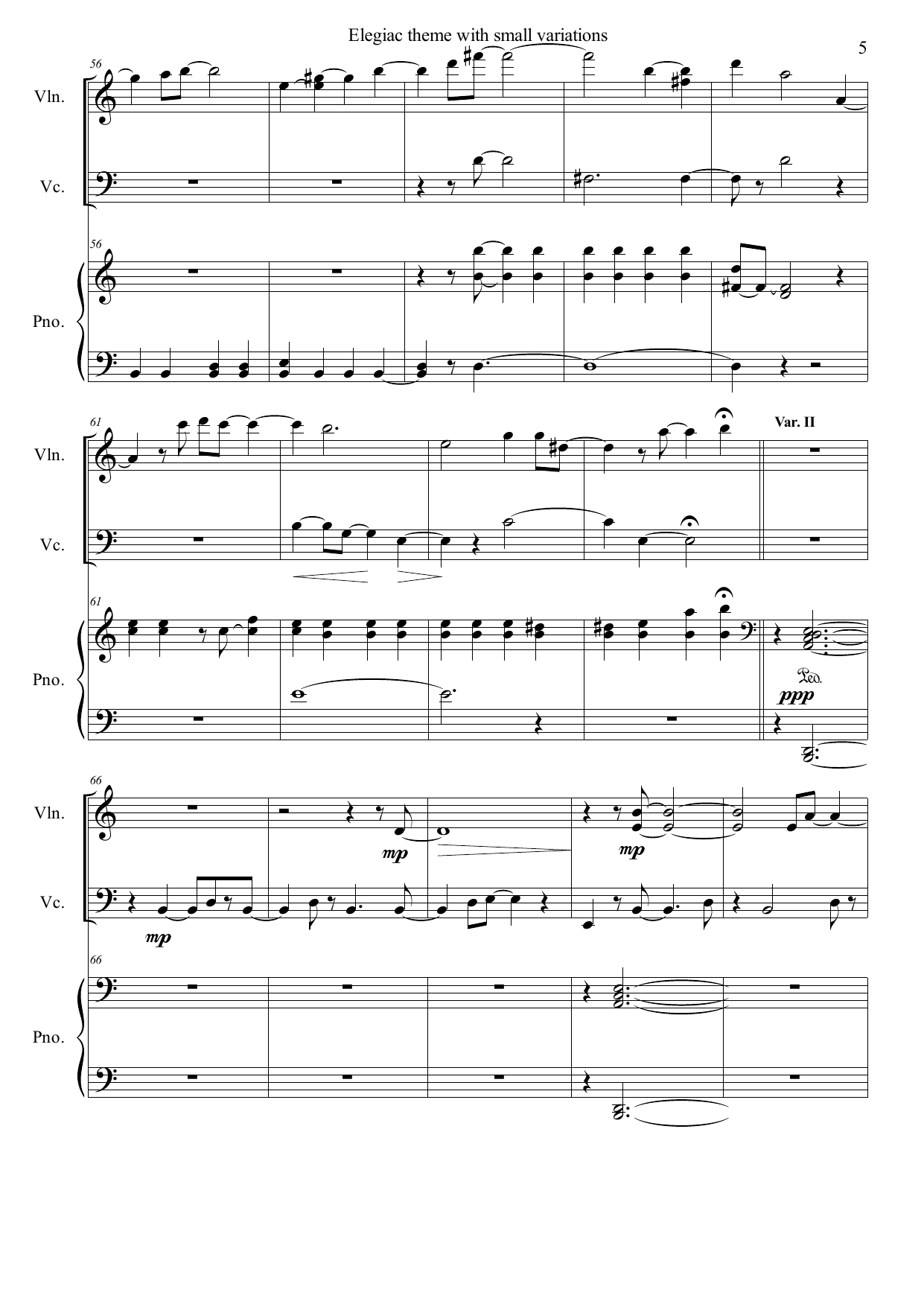 Elegiac Theme with Small Variations, Op. 44 - Image 7