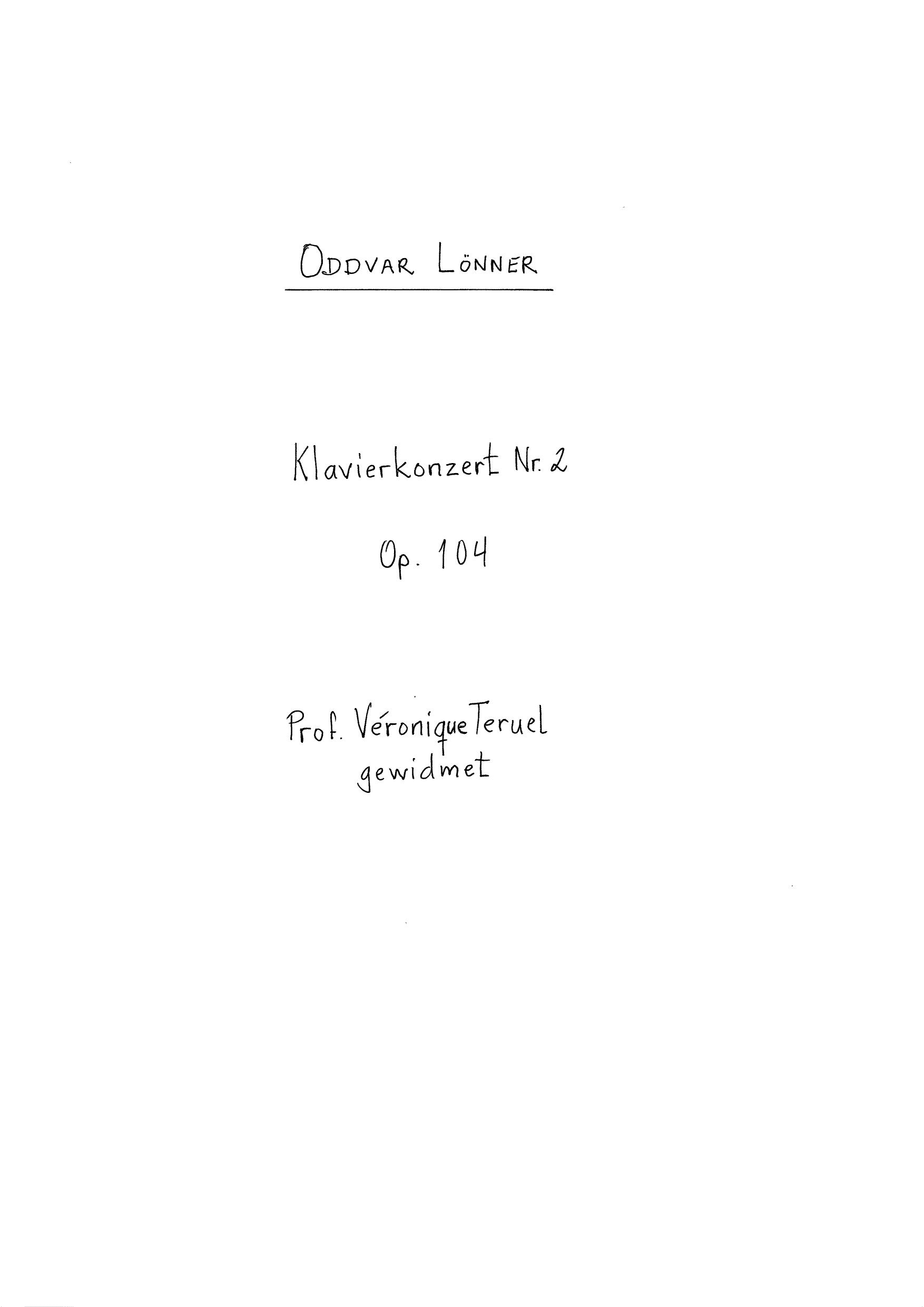 Klavierkonzert  Nr.2 , Op. 104