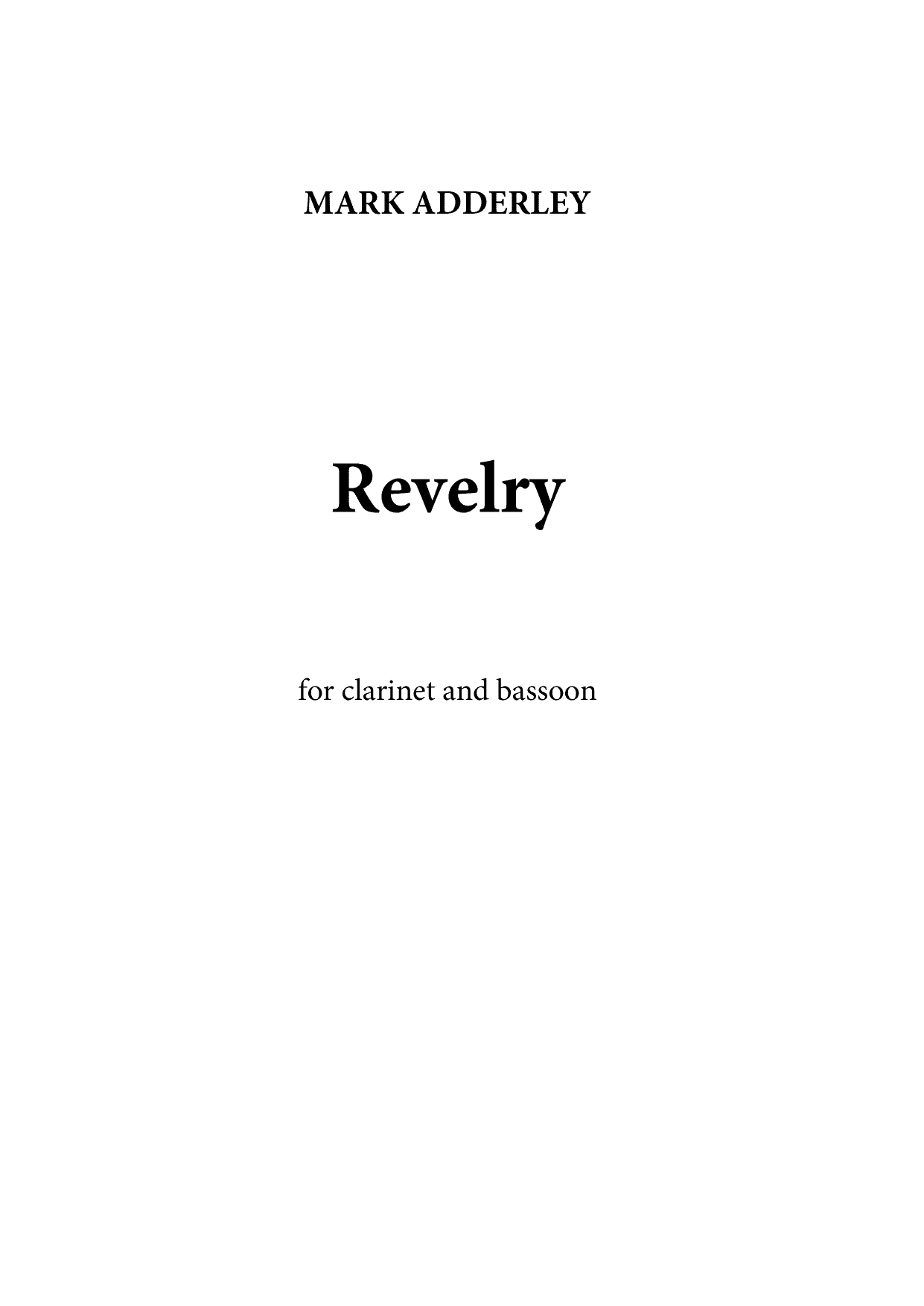 Revelry - For clarinet and bassoon